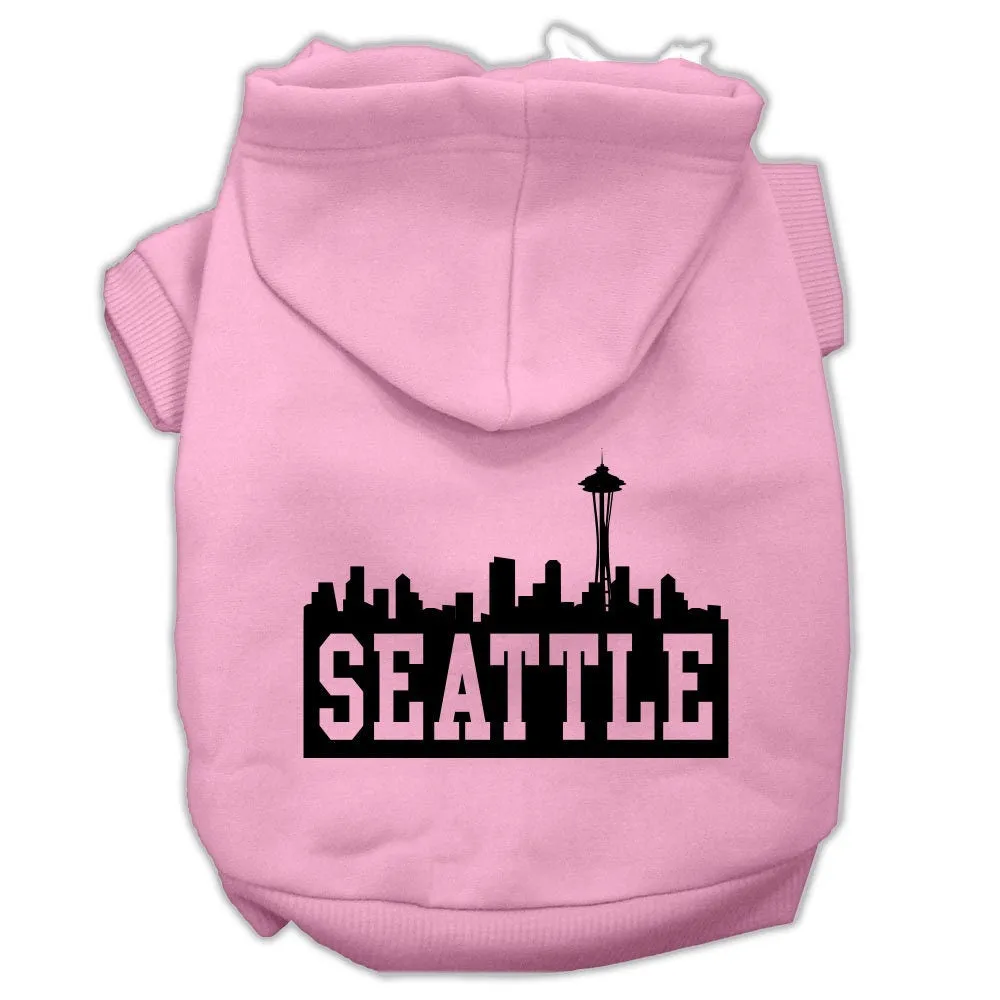 Pet Dog & Cat Hoodie Screen Printed, "Seattle Skyline"