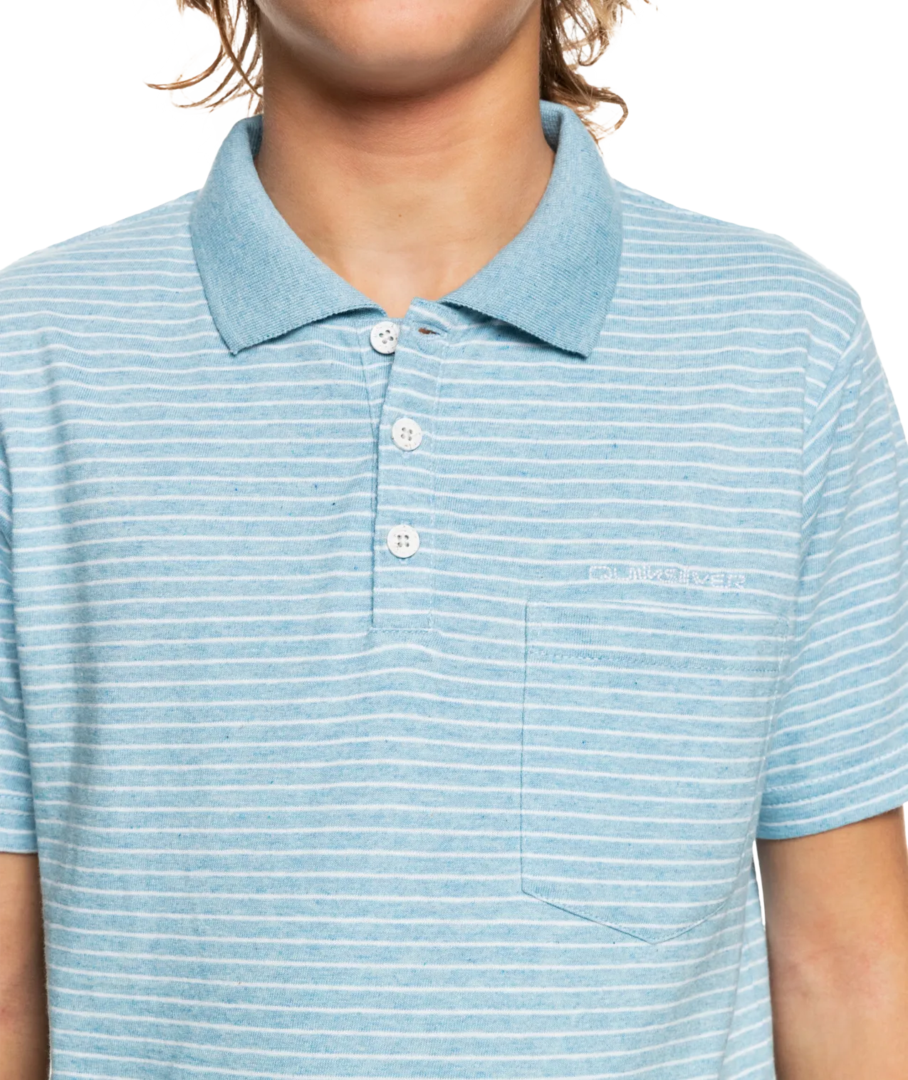 Quiksilver New Youth Polo Shirt-Airy Blue Heather