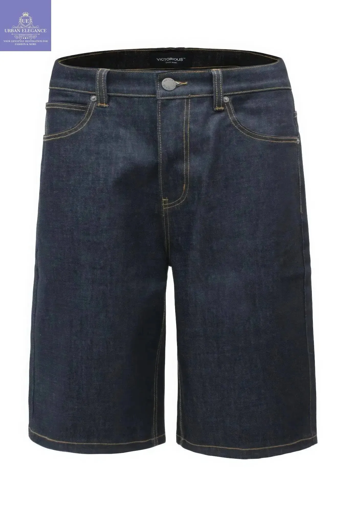 Relaxed Fit Raw Denim Cargo Shorts