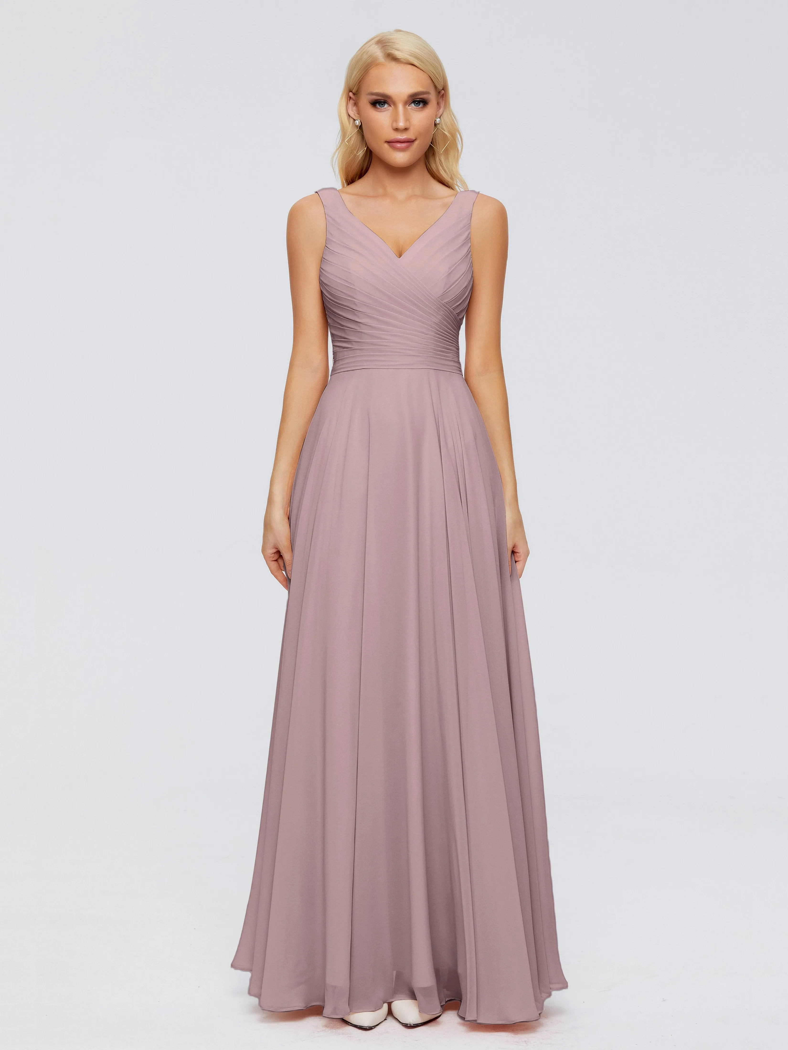 Ryleigh Flowy Chiffon Bridesmaid Dresses with Bow