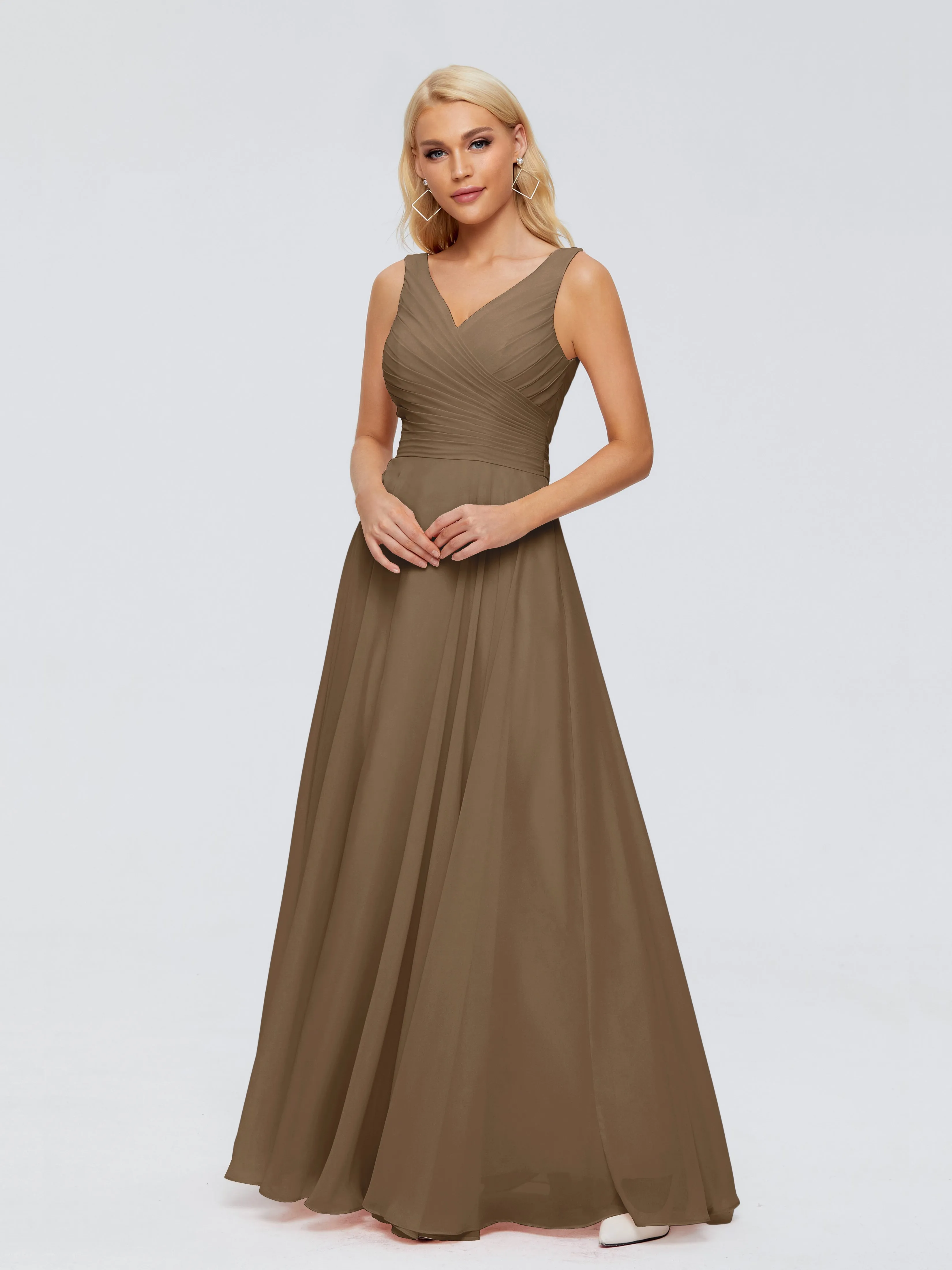 Ryleigh Flowy Chiffon Bridesmaid Dresses with Bow