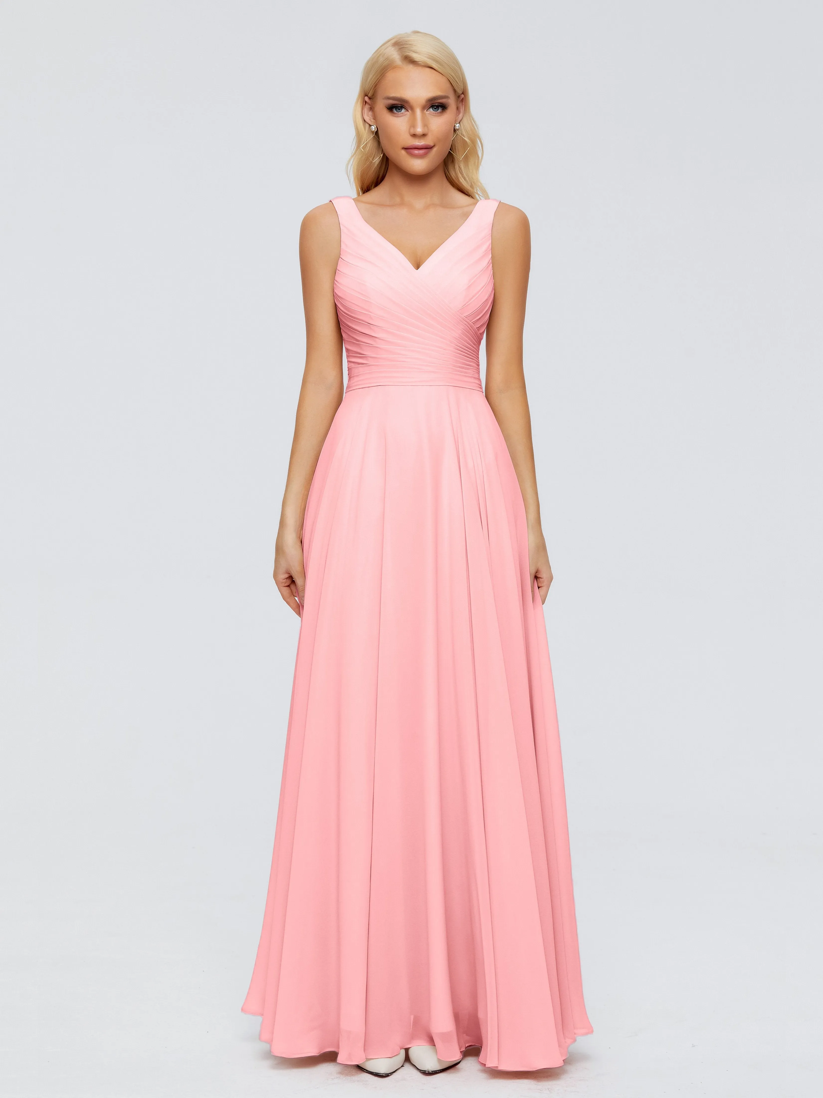 Ryleigh Flowy Chiffon Bridesmaid Dresses with Bow