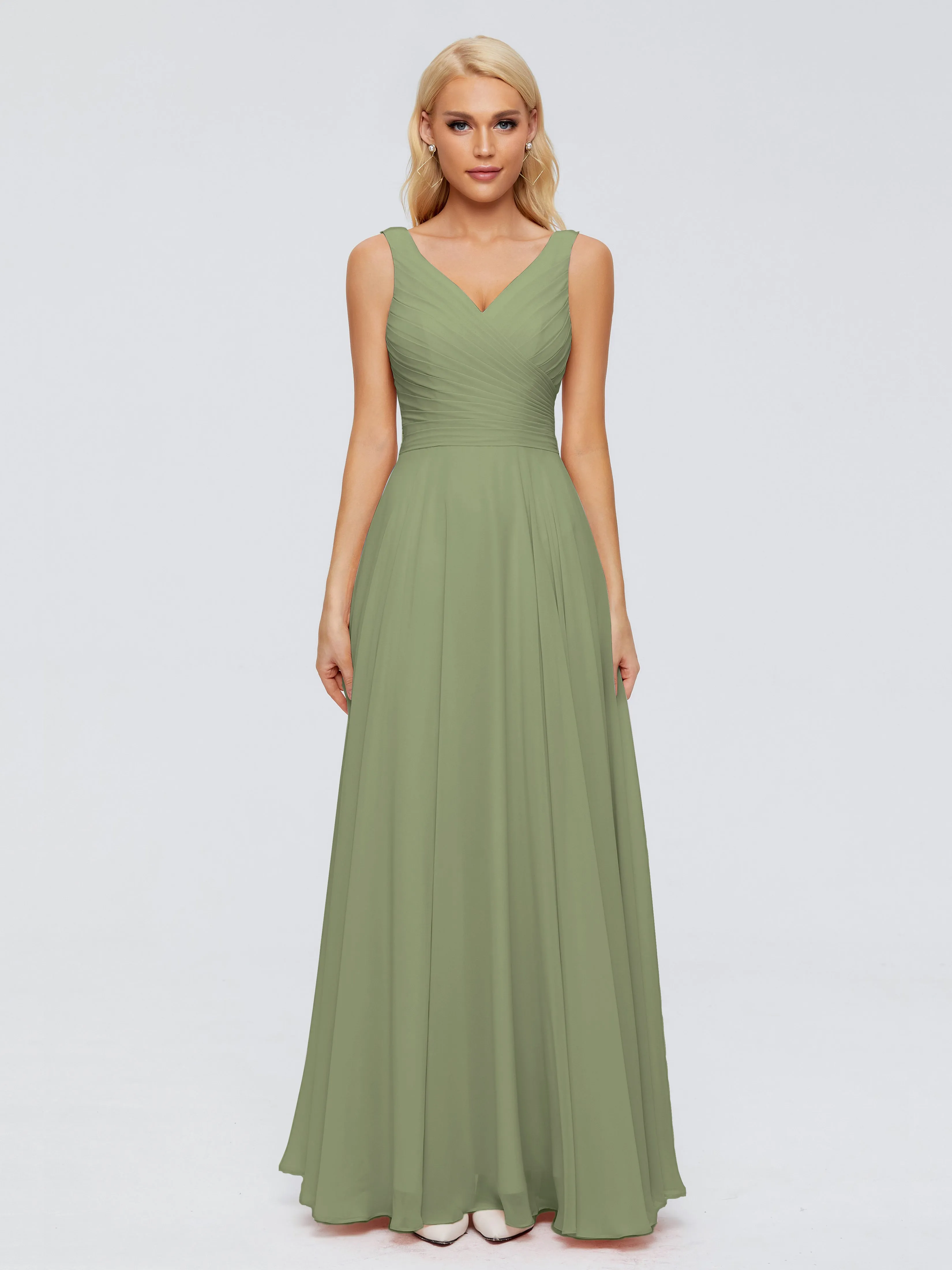 Ryleigh Flowy Chiffon Bridesmaid Dresses with Bow