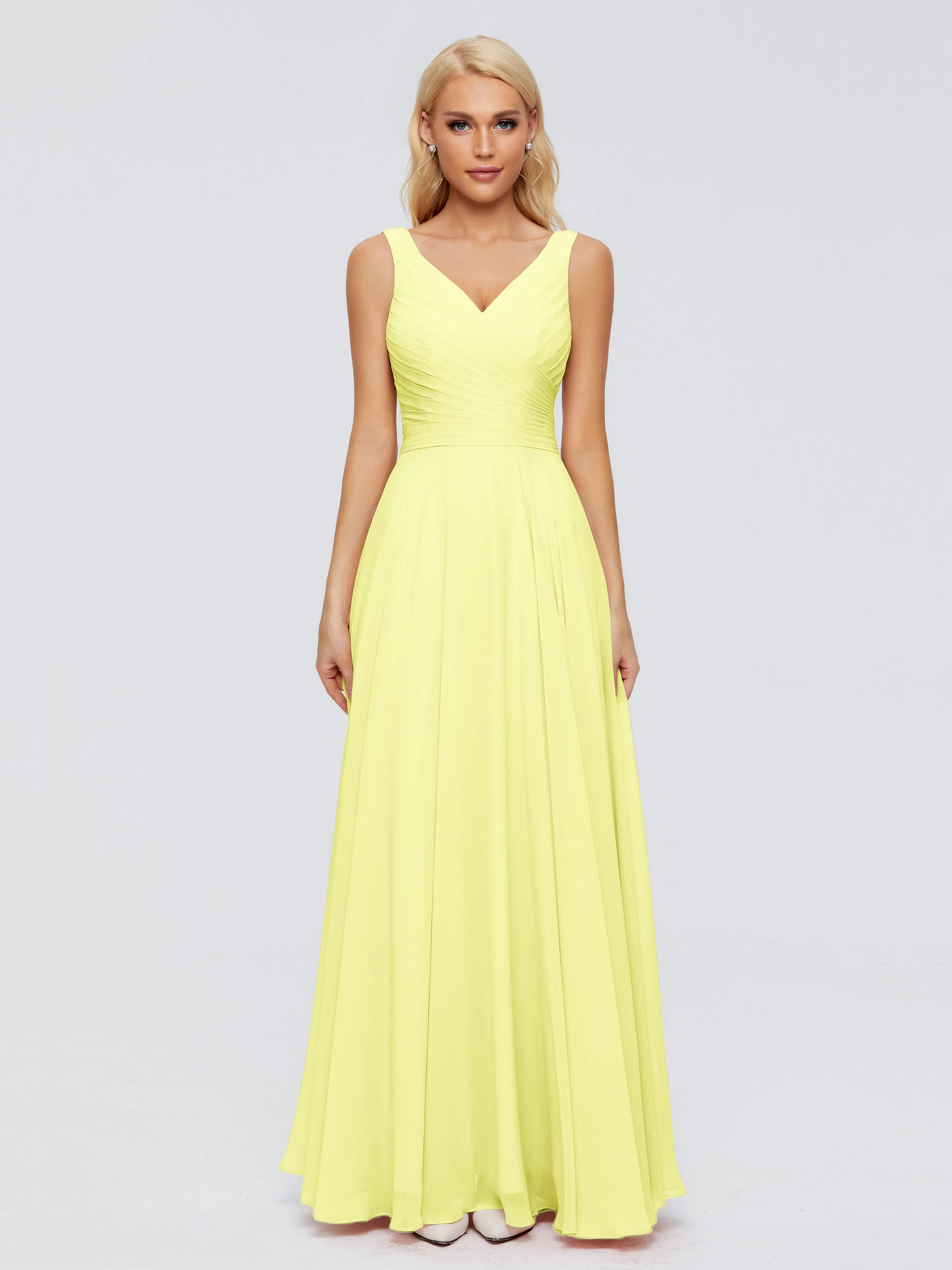 Ryleigh Flowy Chiffon Bridesmaid Dresses with Bow