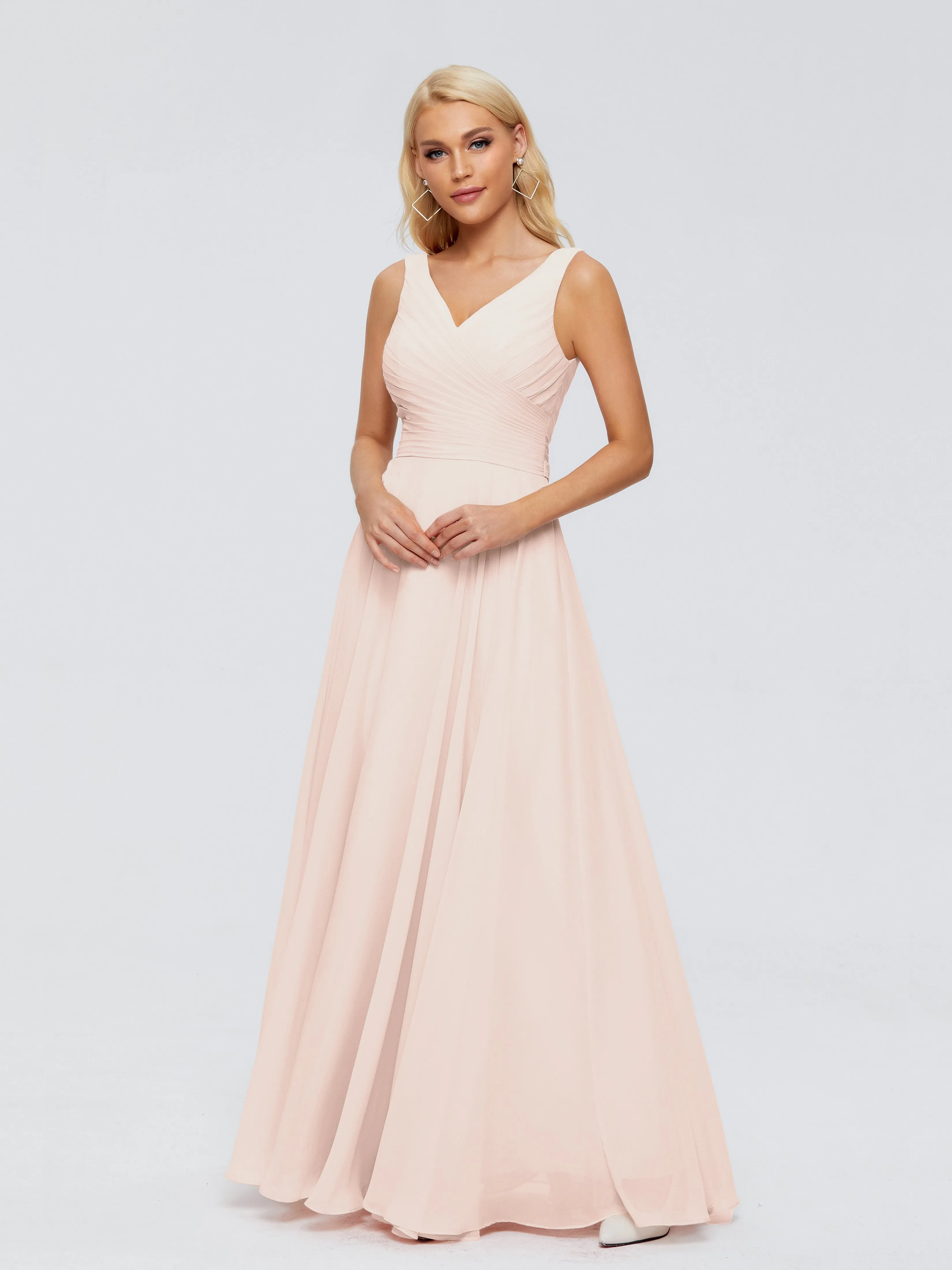 Ryleigh Flowy Chiffon Bridesmaid Dresses with Bow