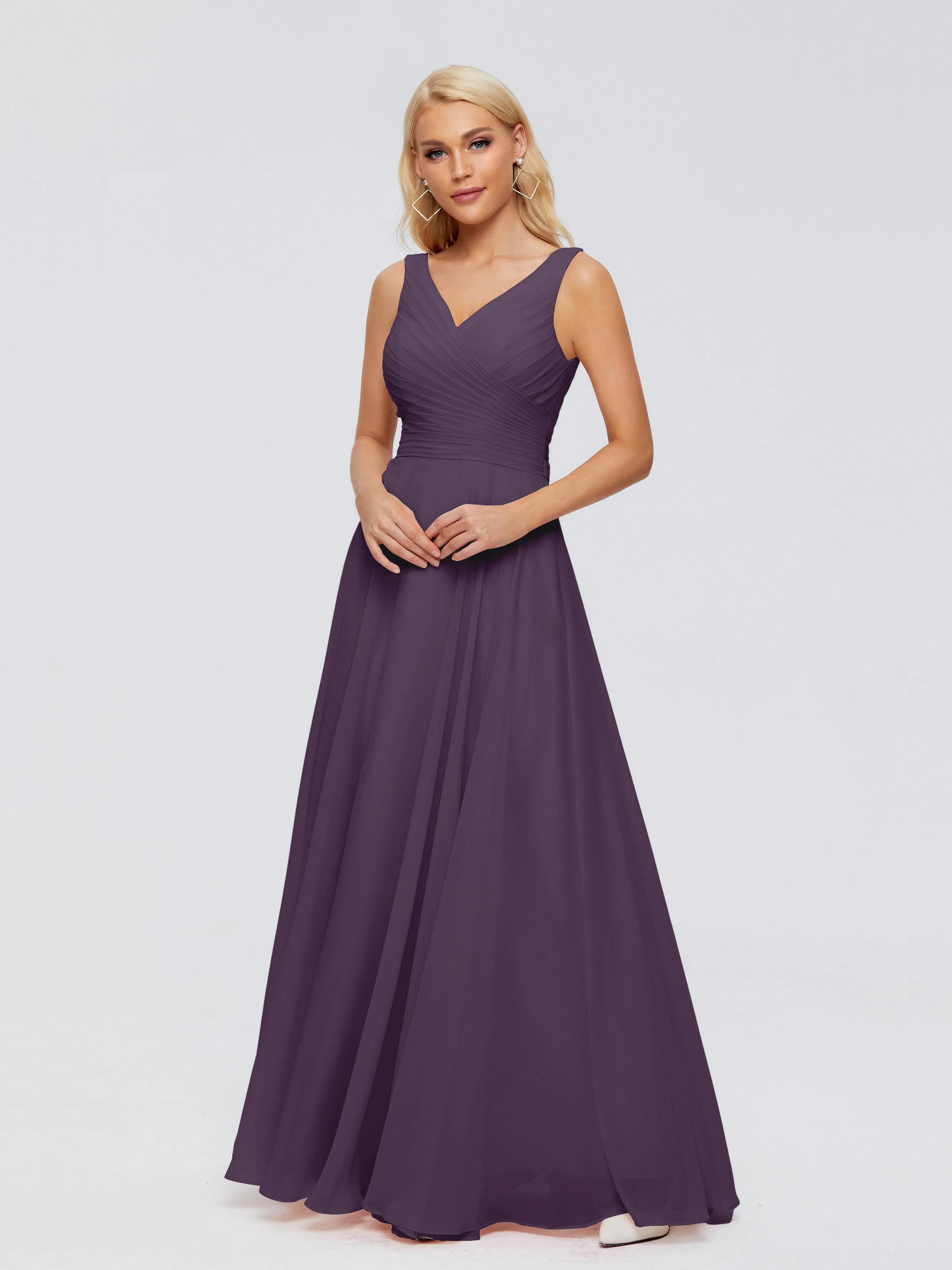 Ryleigh Flowy Chiffon Bridesmaid Dresses with Bow