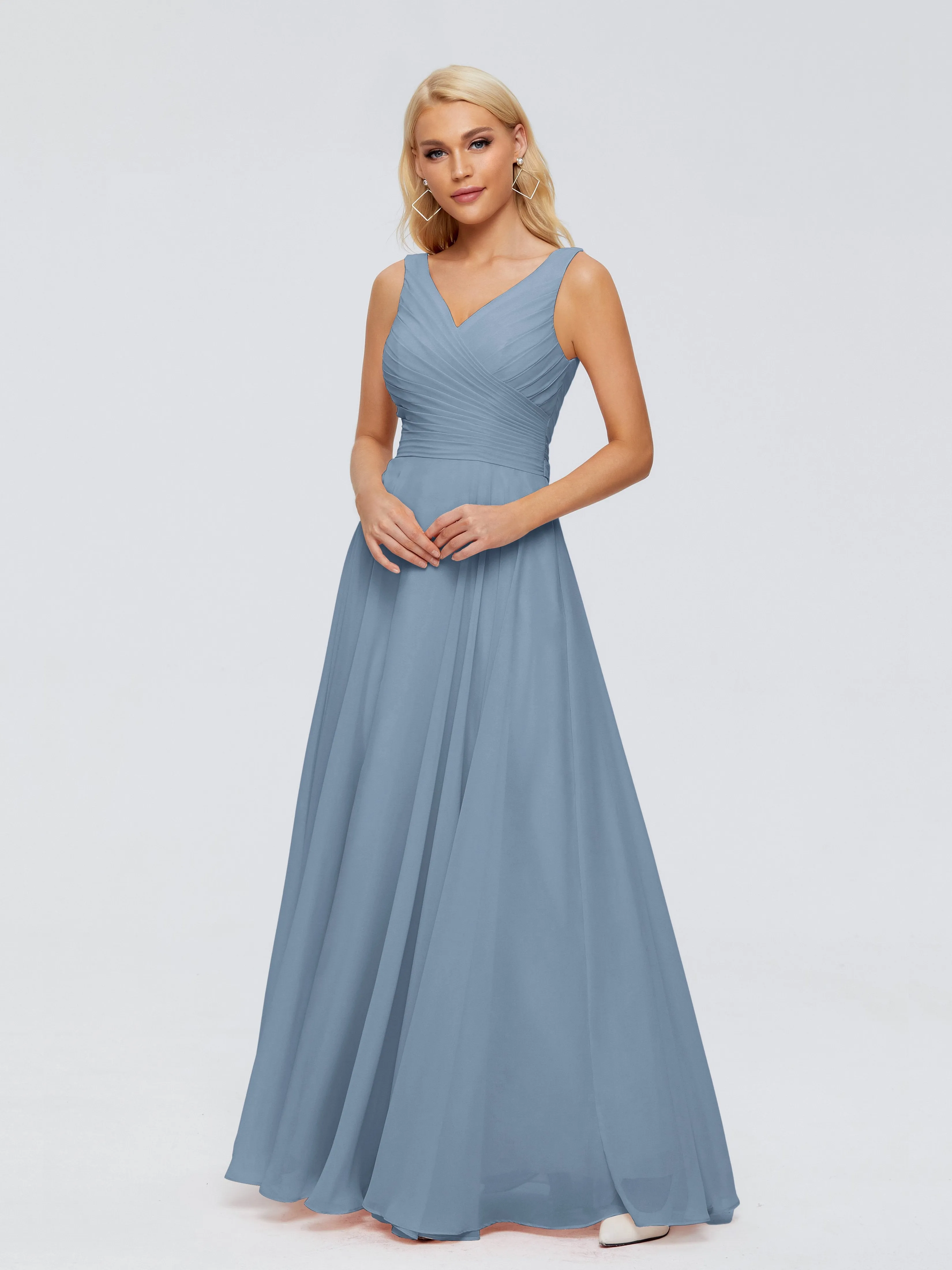 Ryleigh Flowy Chiffon Bridesmaid Dresses with Bow