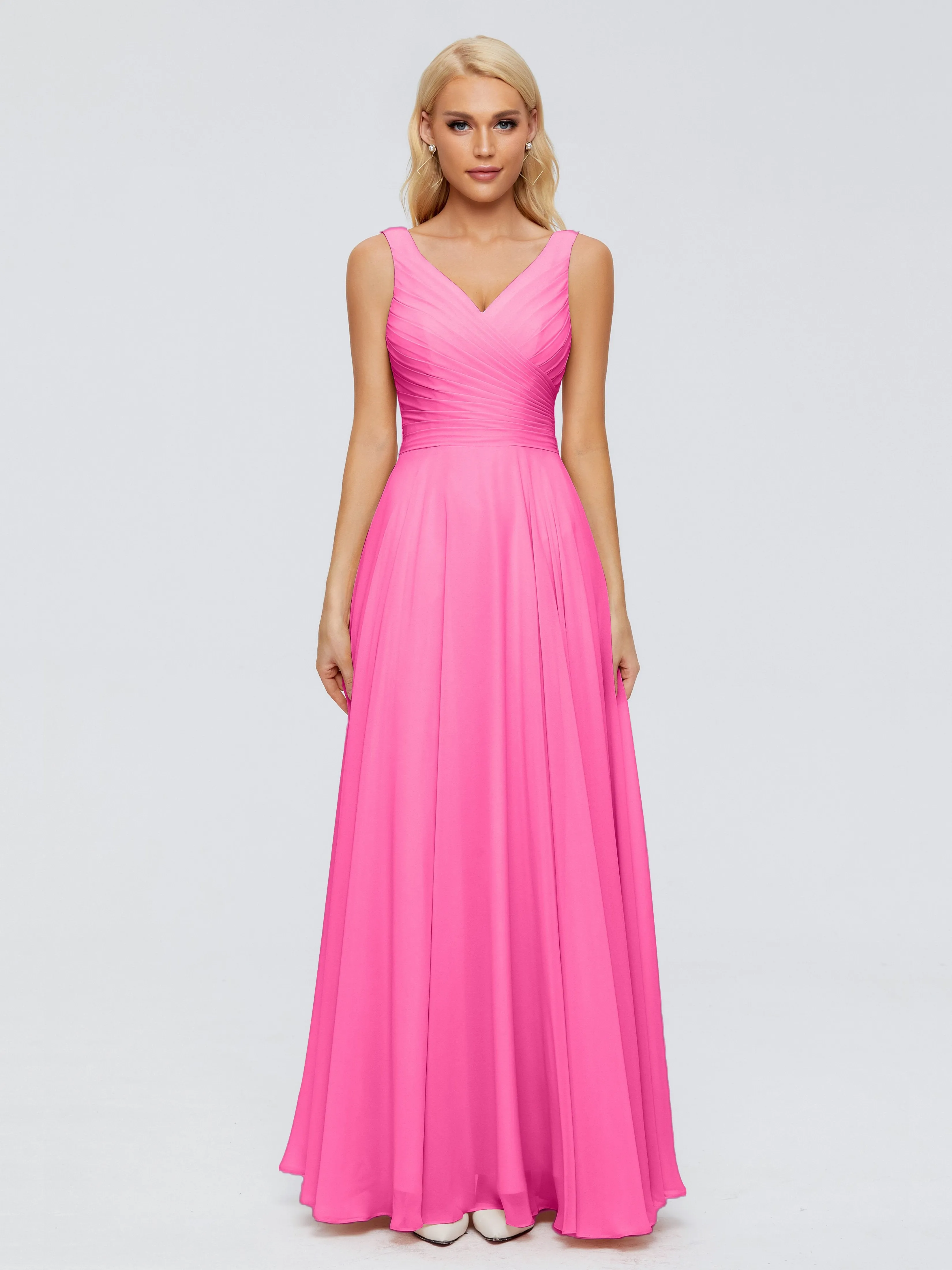 Ryleigh Flowy Chiffon Bridesmaid Dresses with Bow