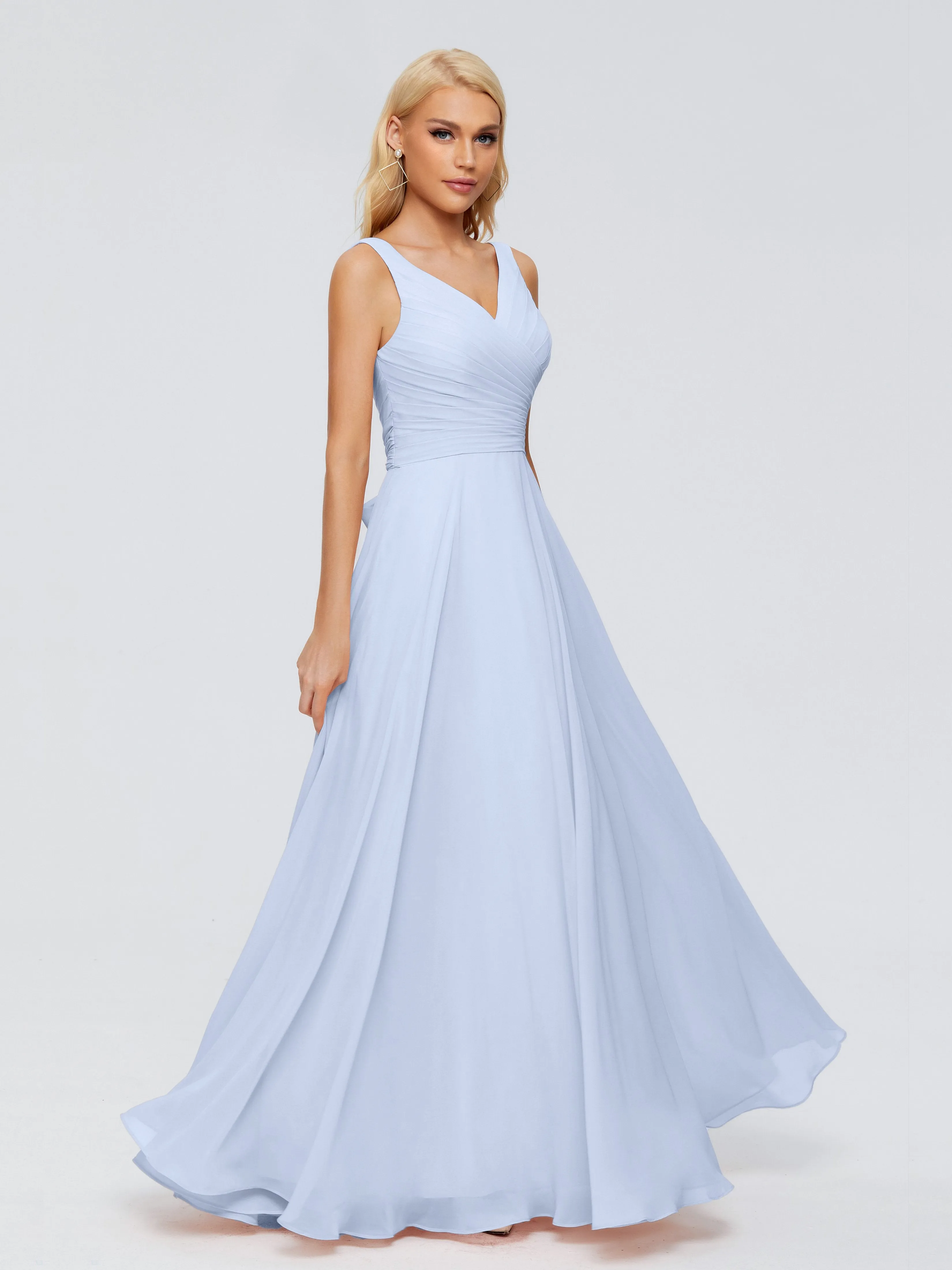 Ryleigh Flowy Chiffon Bridesmaid Dresses with Bow