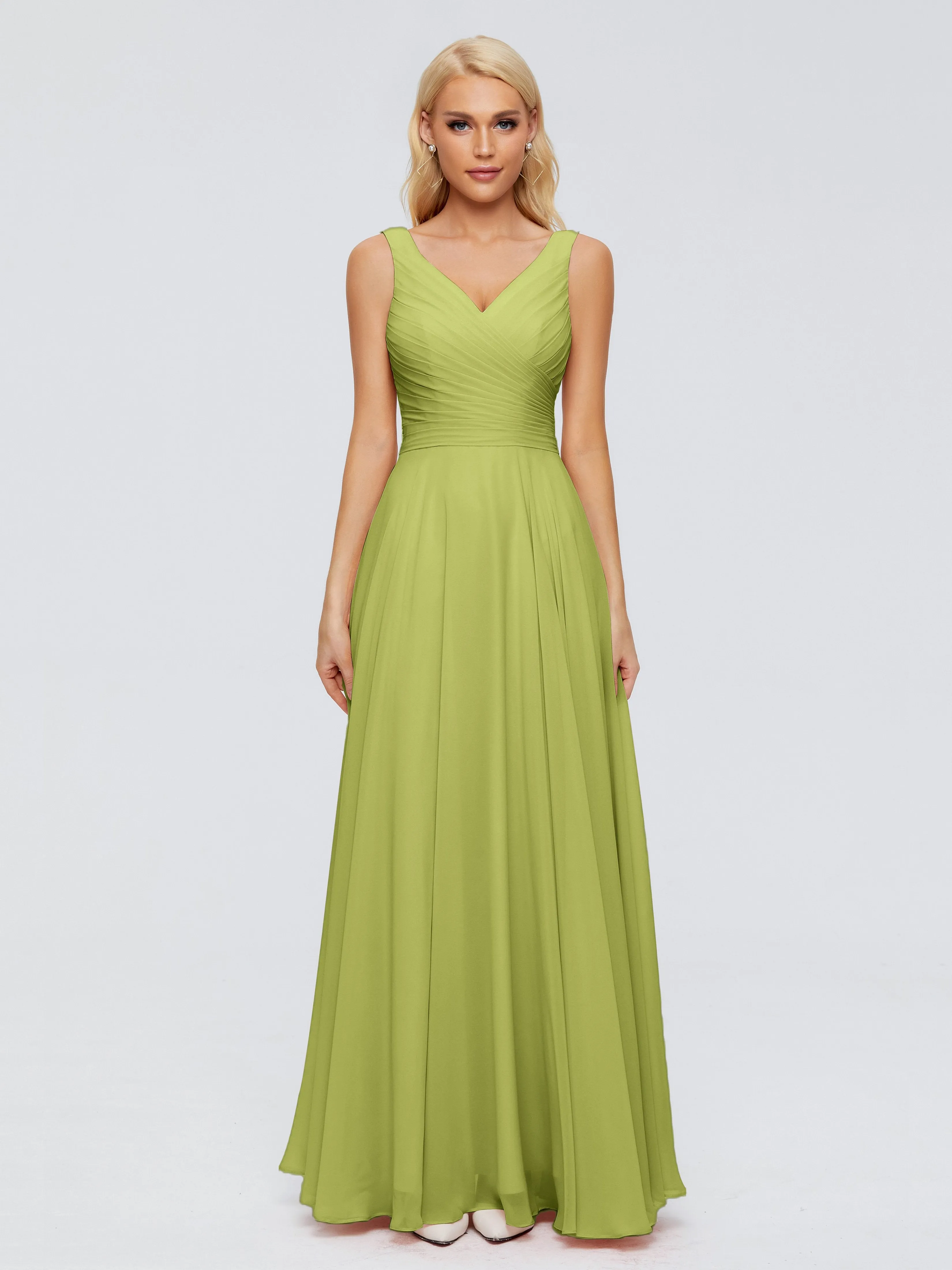 Ryleigh Flowy Chiffon Bridesmaid Dresses with Bow