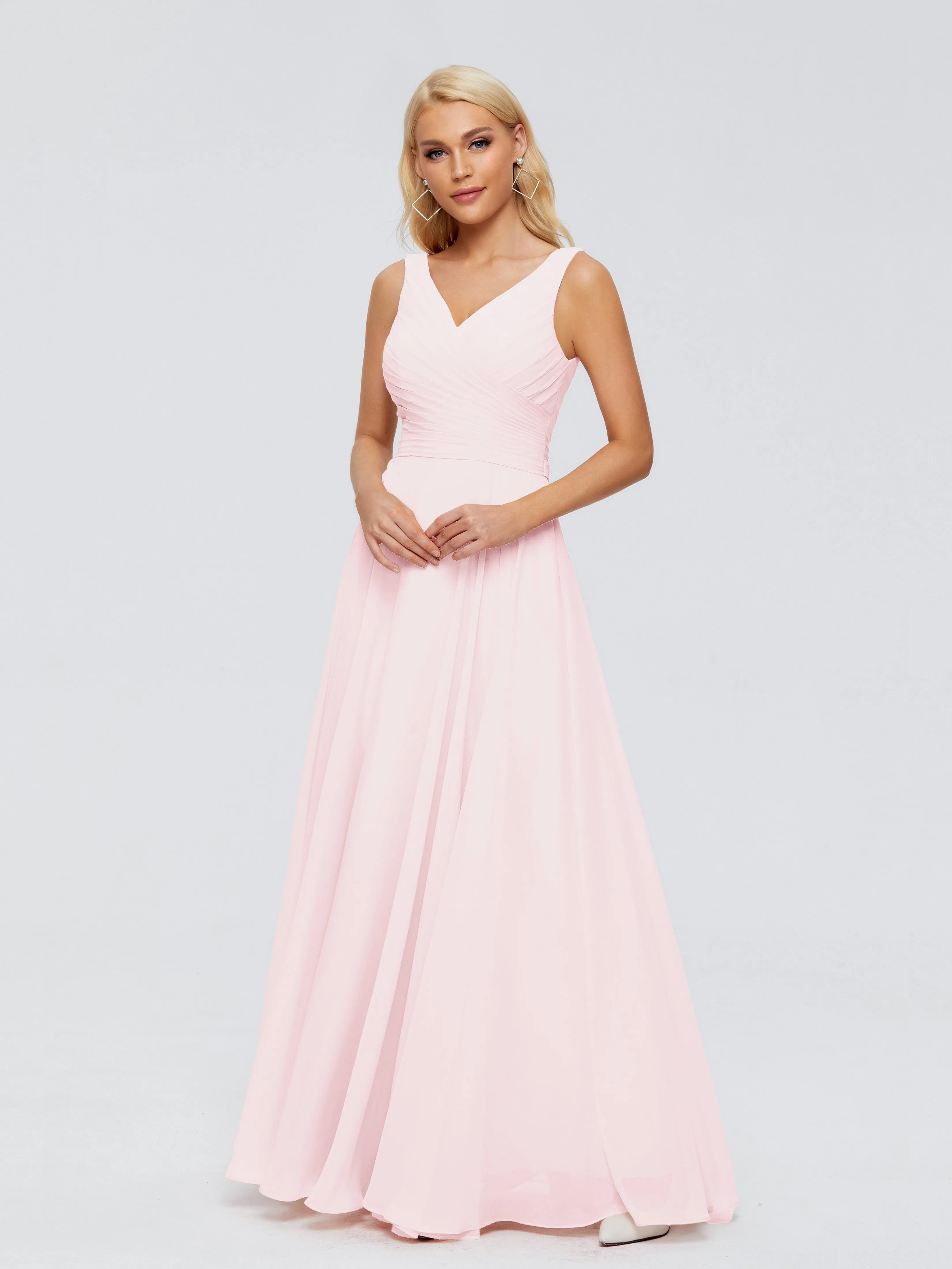 Ryleigh Flowy Chiffon Bridesmaid Dresses with Bow