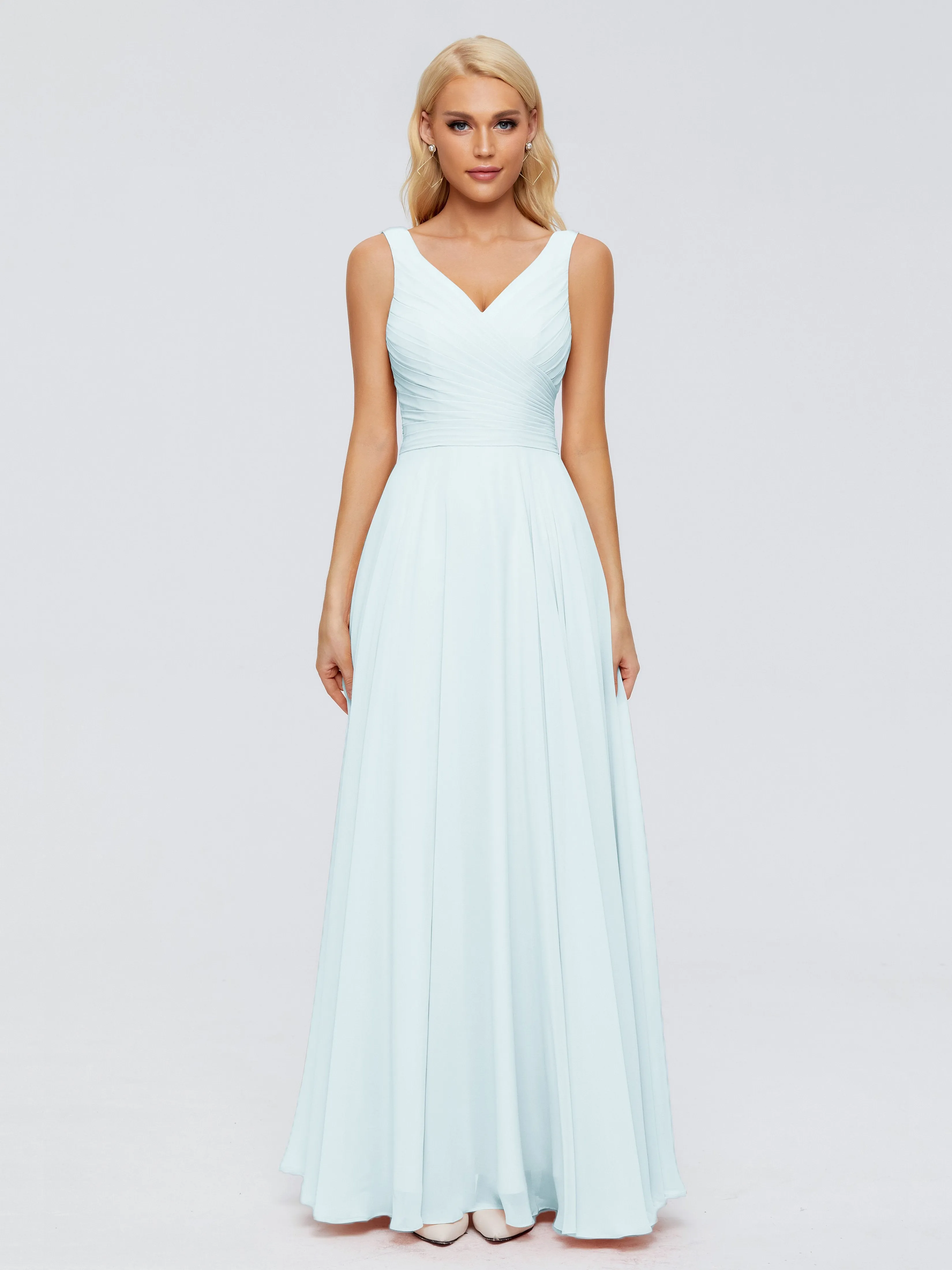 Ryleigh Flowy Chiffon Bridesmaid Dresses with Bow