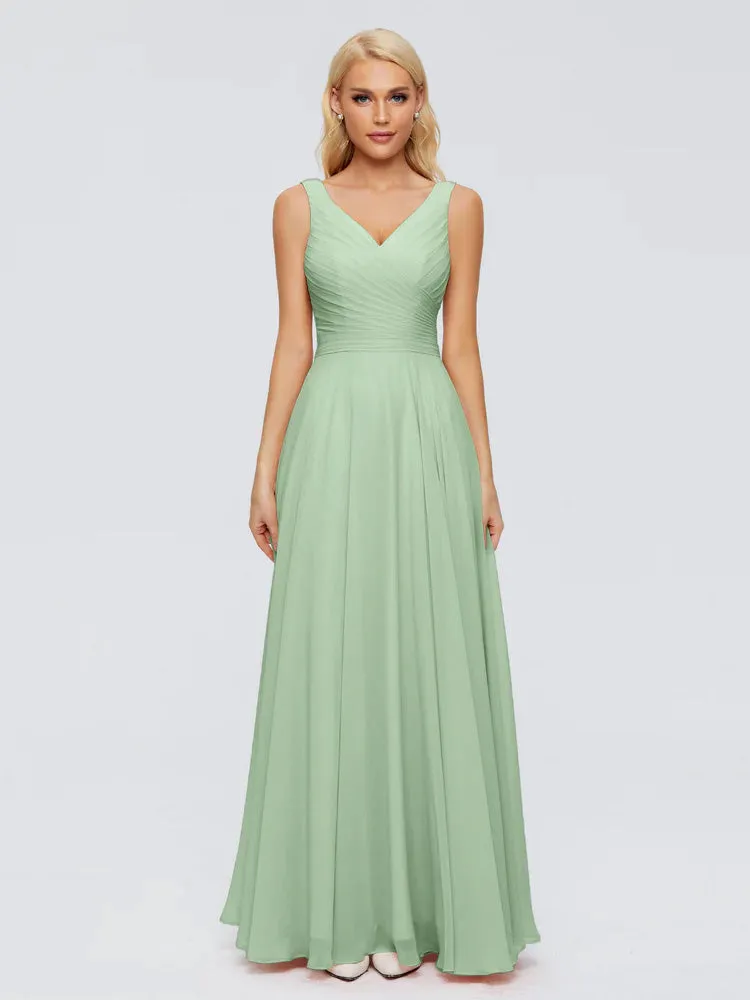 Ryleigh Flowy Chiffon Bridesmaid Dresses with Bow