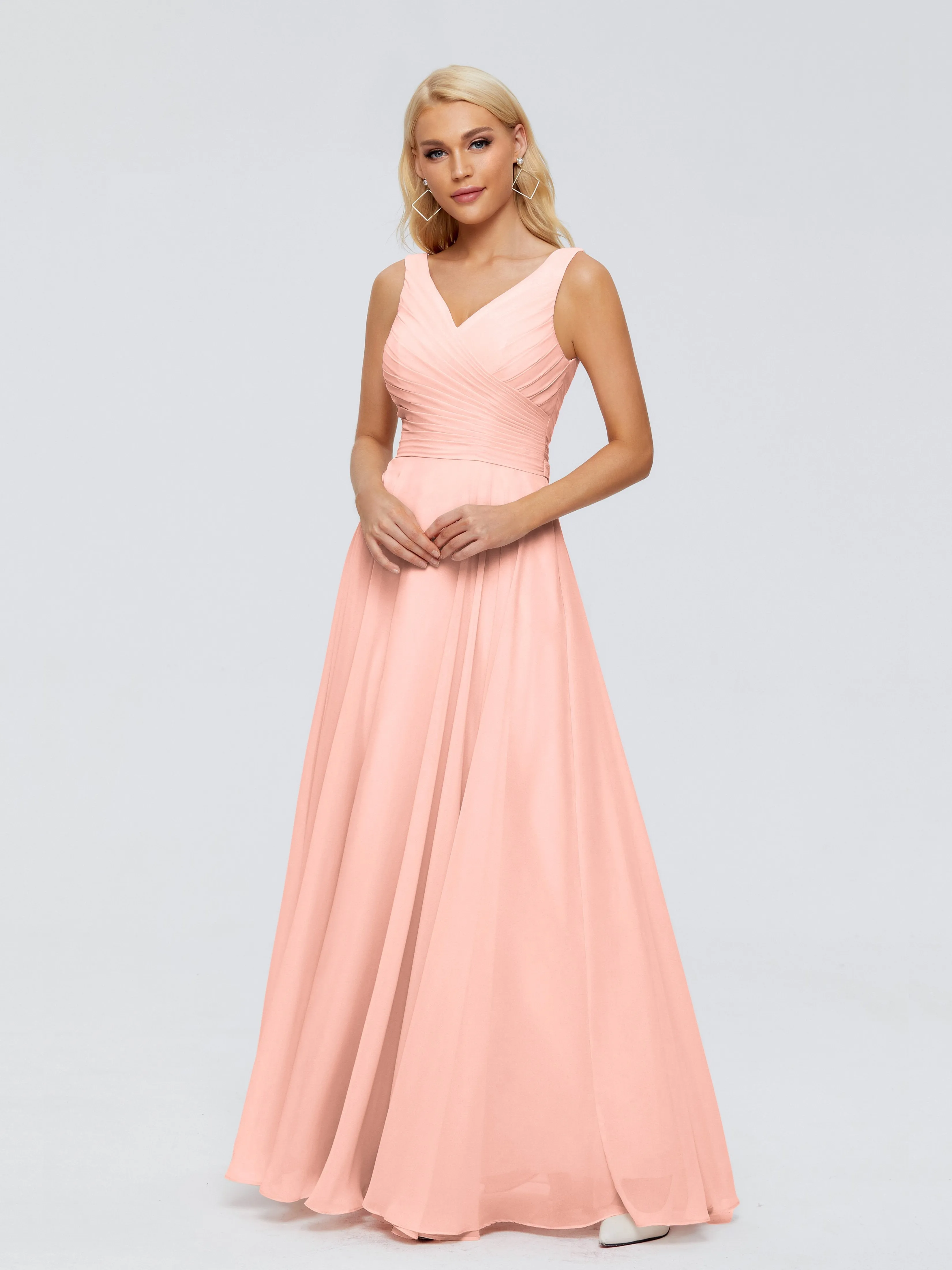 Ryleigh Flowy Chiffon Bridesmaid Dresses with Bow