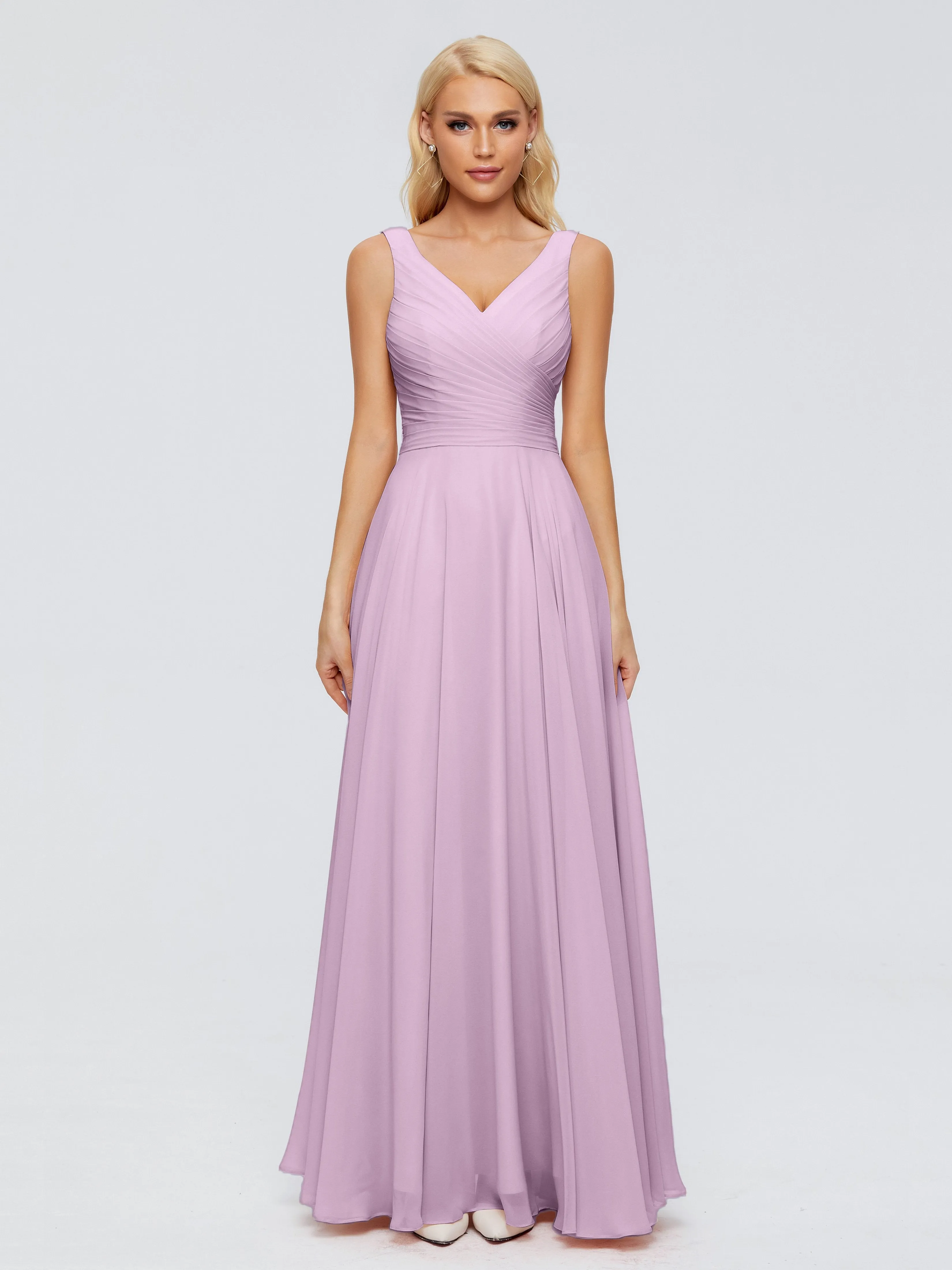 Ryleigh Flowy Chiffon Bridesmaid Dresses with Bow