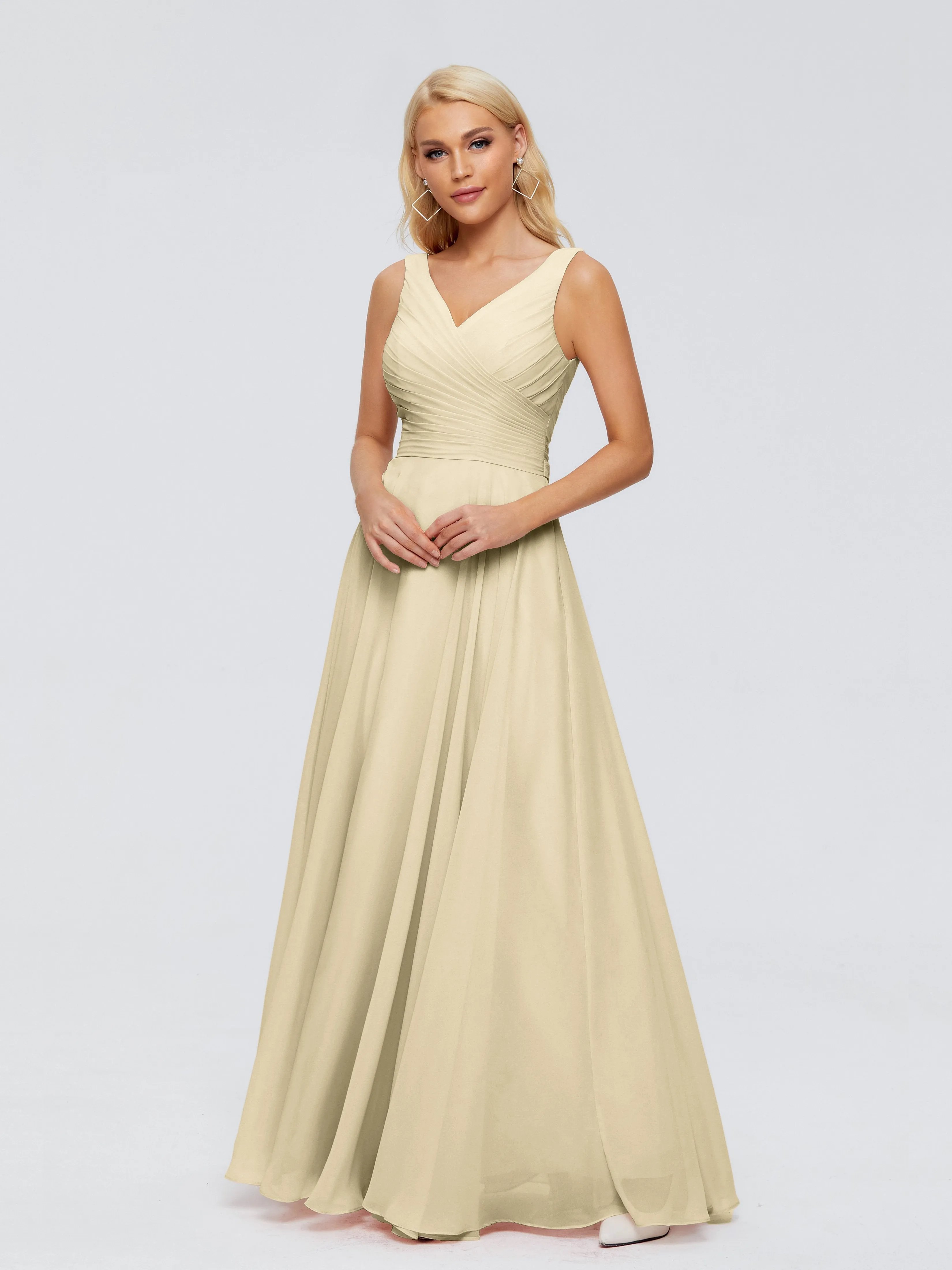 Ryleigh Flowy Chiffon Bridesmaid Dresses with Bow