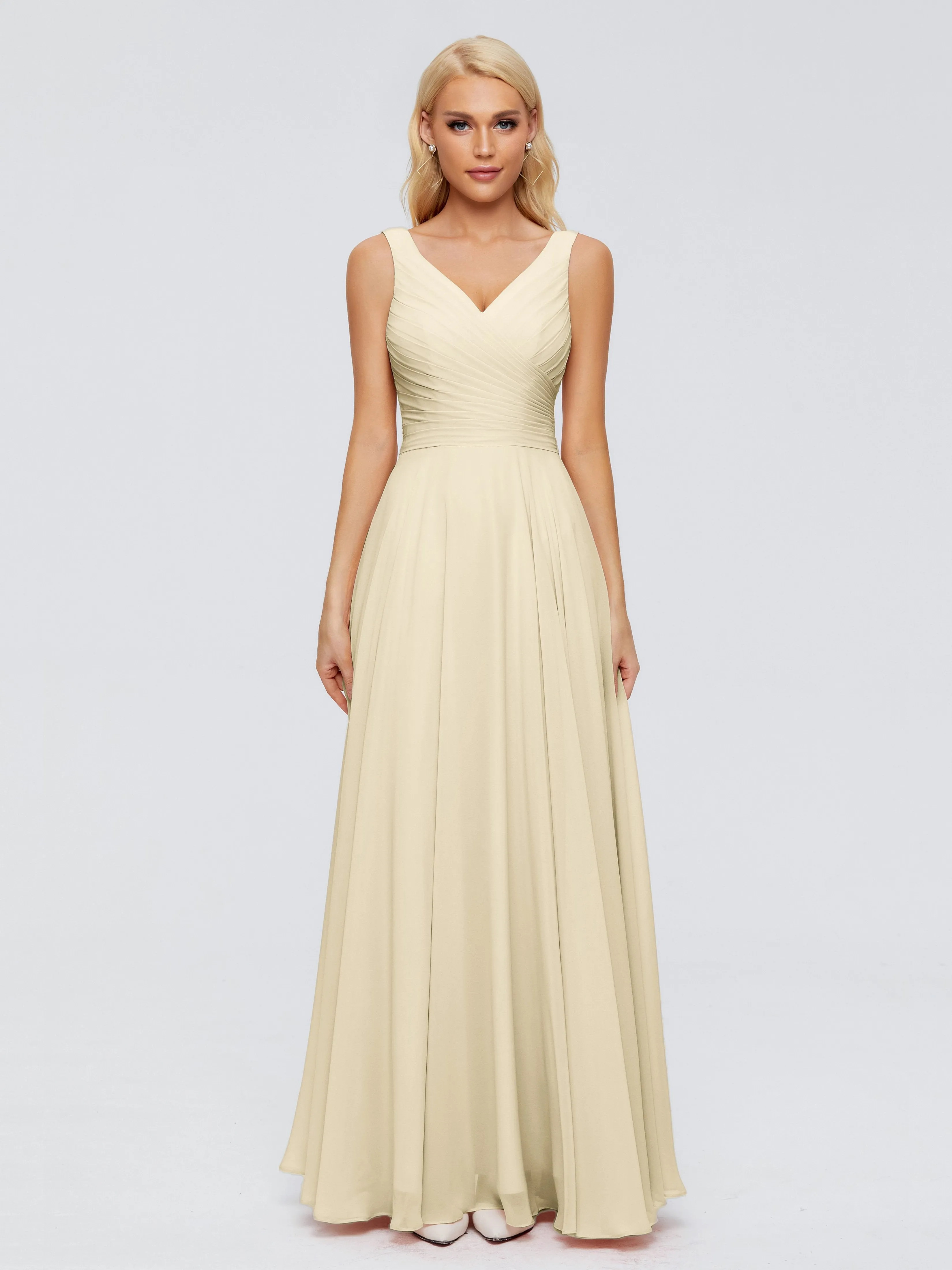 Ryleigh Flowy Chiffon Bridesmaid Dresses with Bow