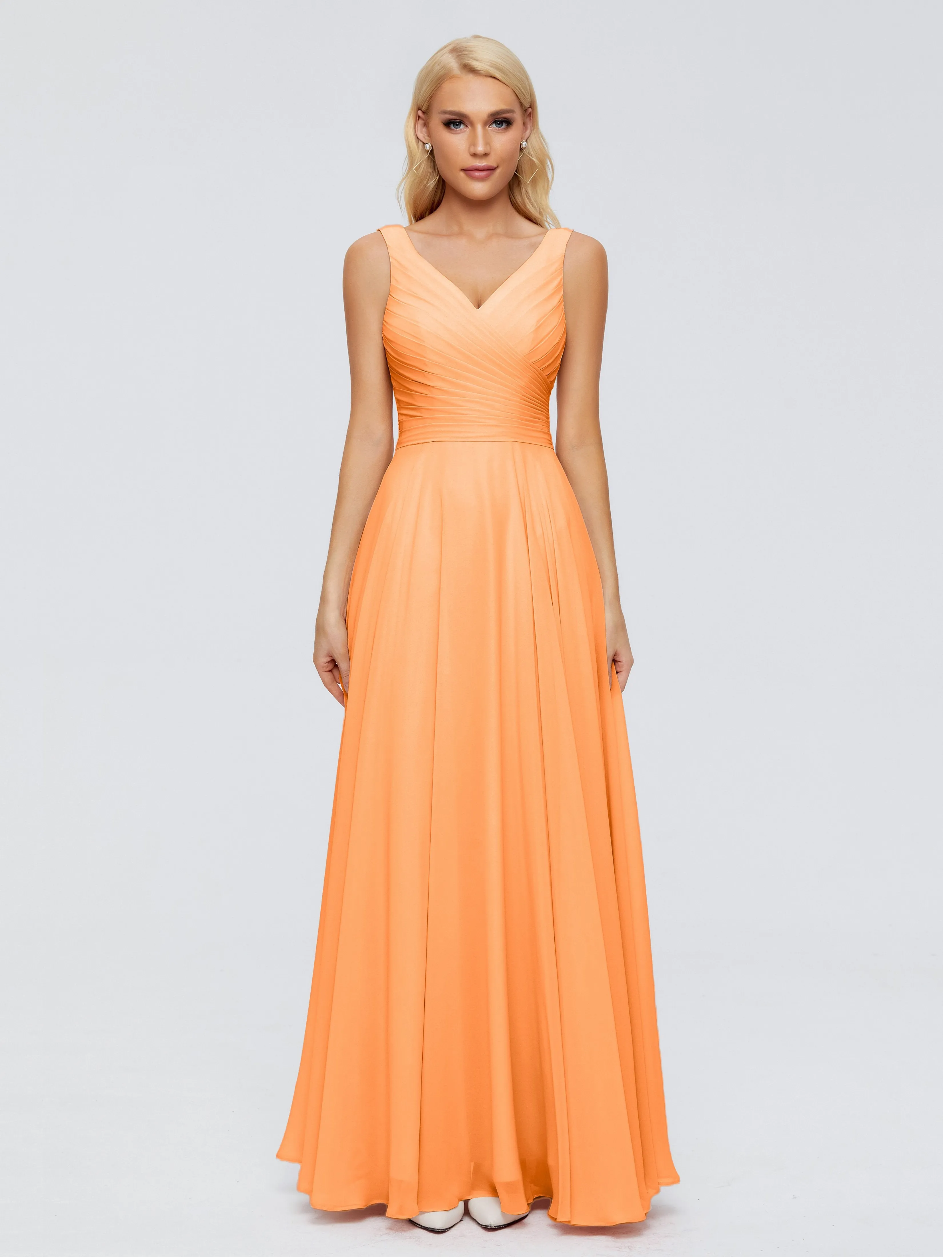 Ryleigh Flowy Chiffon Bridesmaid Dresses with Bow