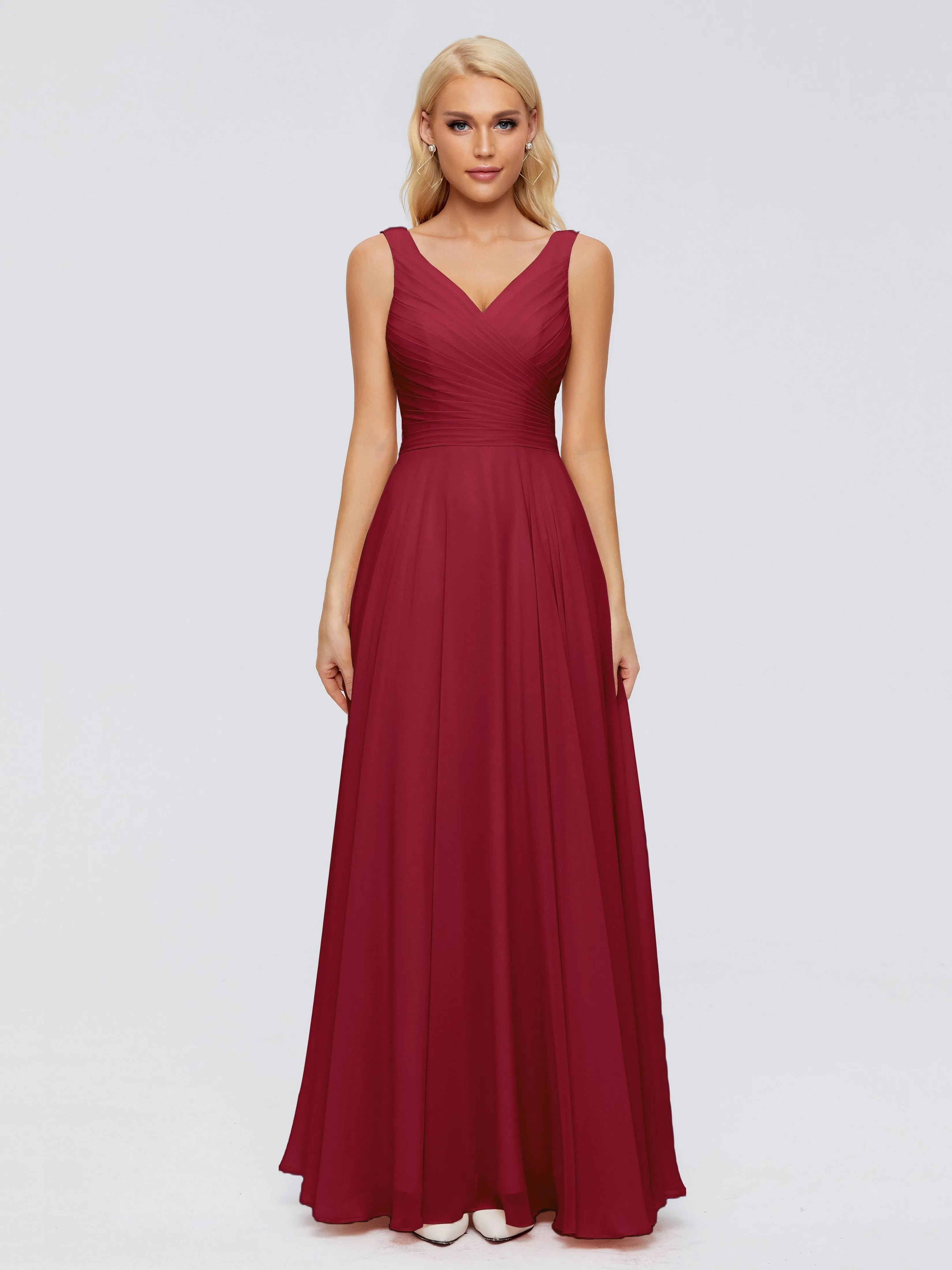 Ryleigh Flowy Chiffon Bridesmaid Dresses with Bow