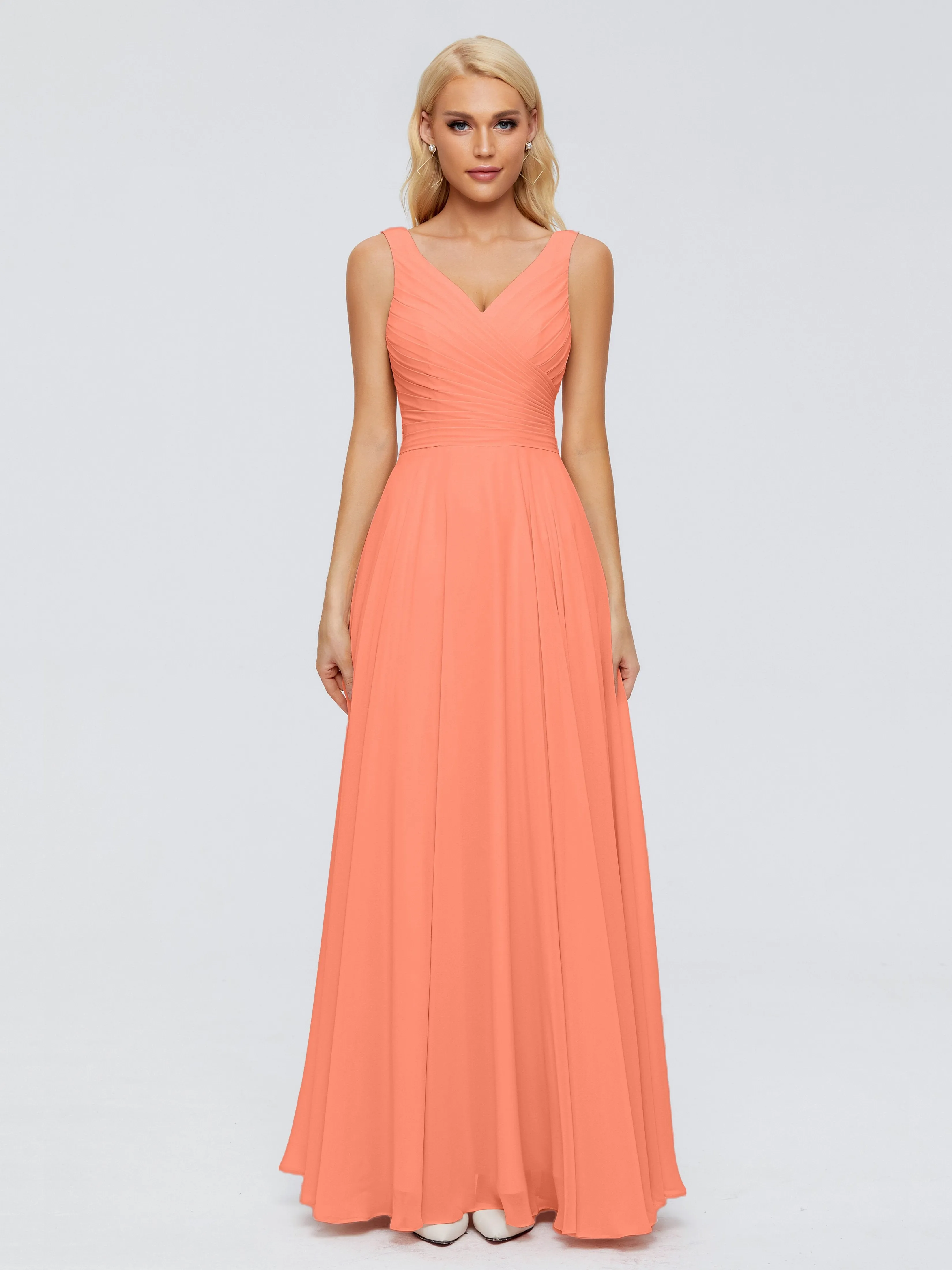 Ryleigh Flowy Chiffon Bridesmaid Dresses with Bow