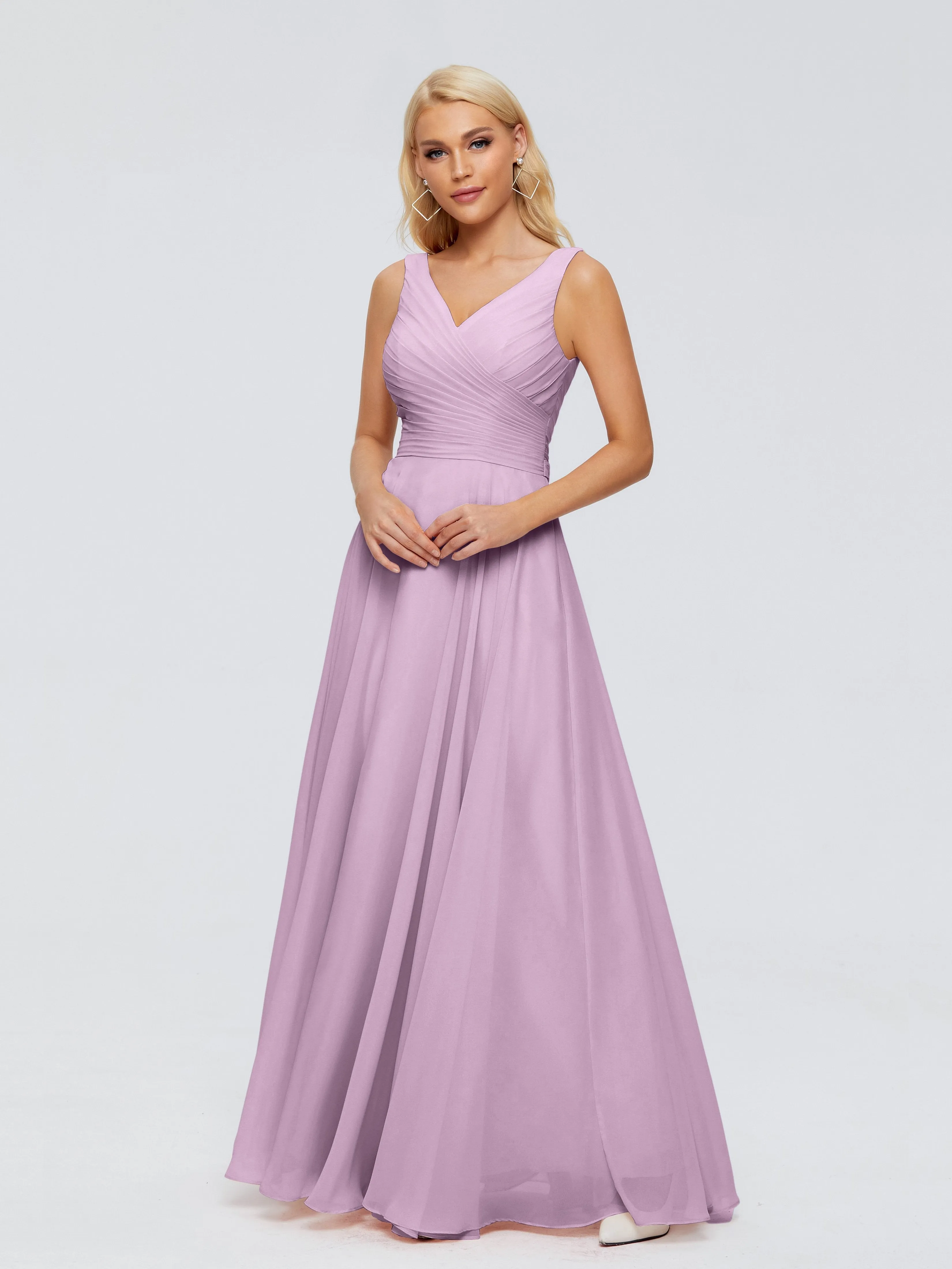 Ryleigh Flowy Chiffon Bridesmaid Dresses with Bow