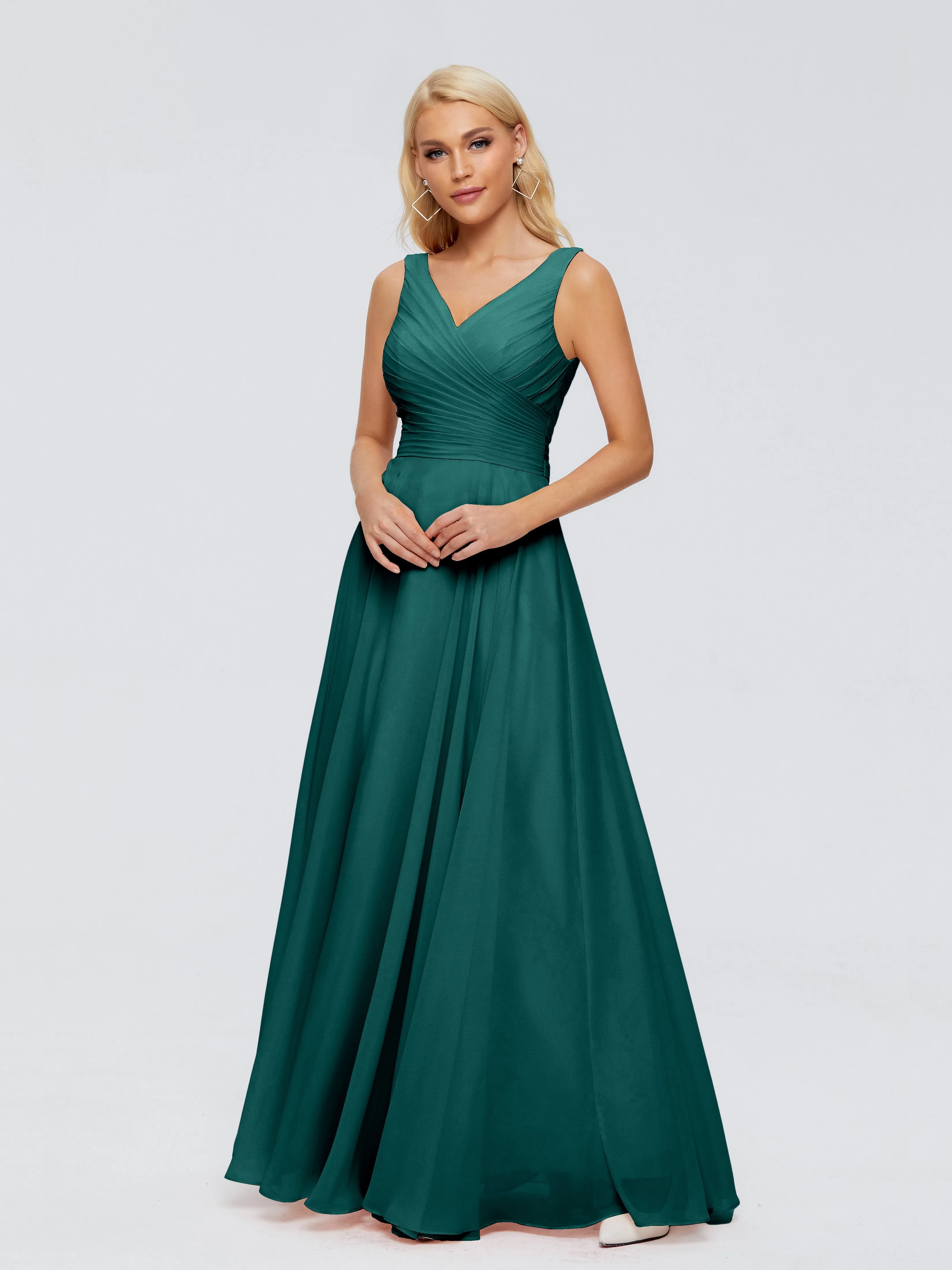 Ryleigh Flowy Chiffon Bridesmaid Dresses with Bow