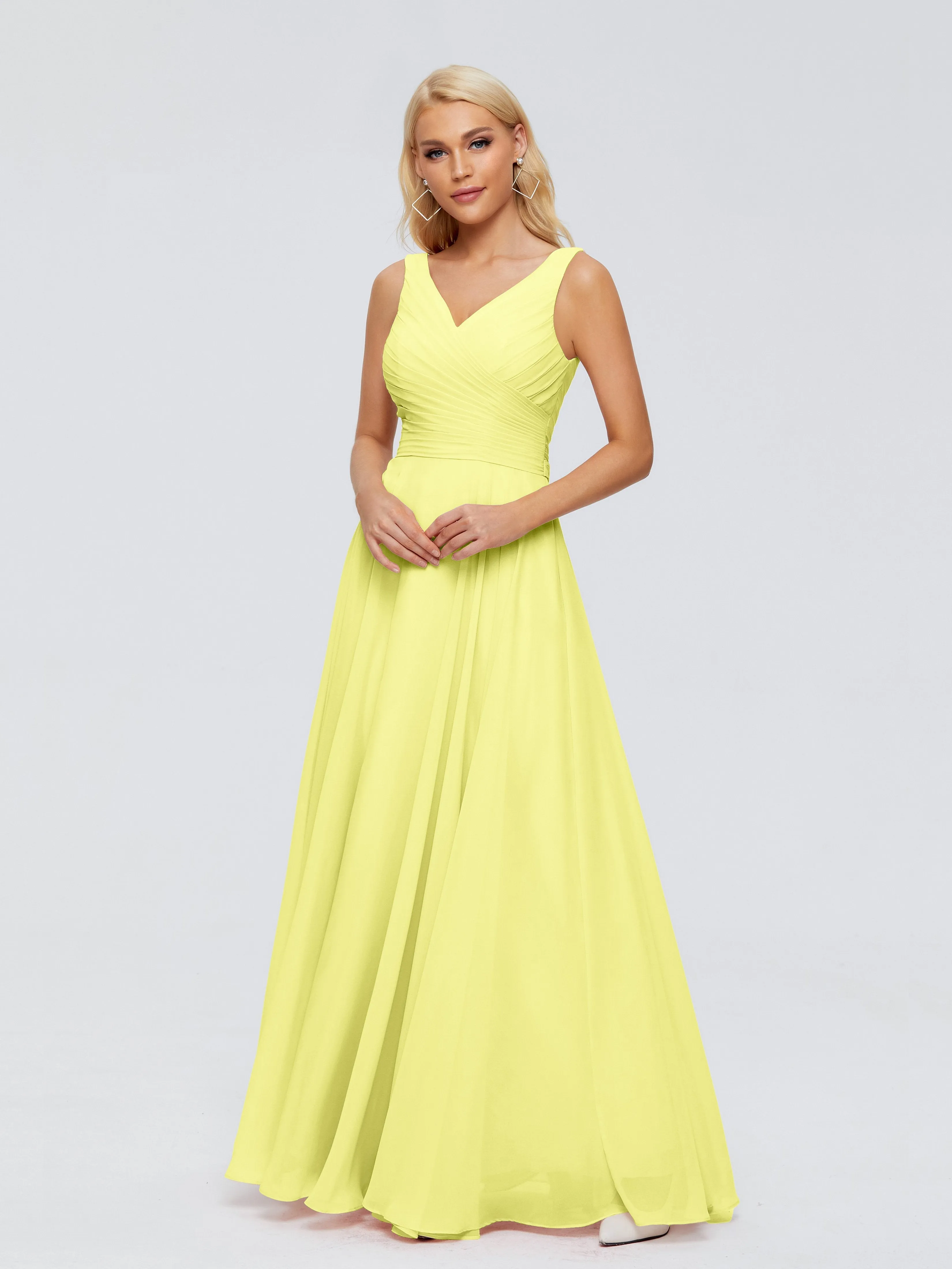 Ryleigh Flowy Chiffon Bridesmaid Dresses with Bow