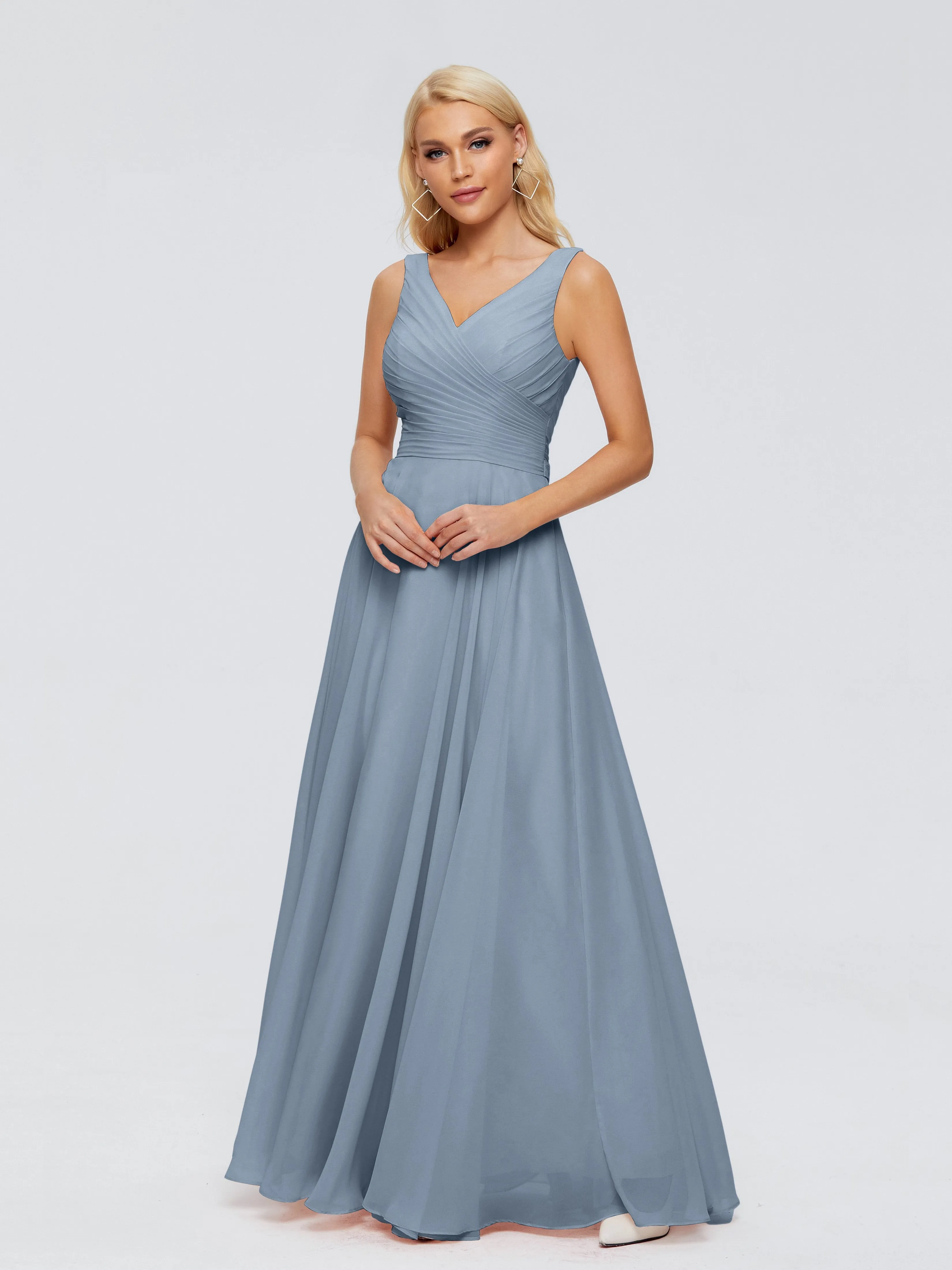 Ryleigh Flowy Chiffon Bridesmaid Dresses with Bow