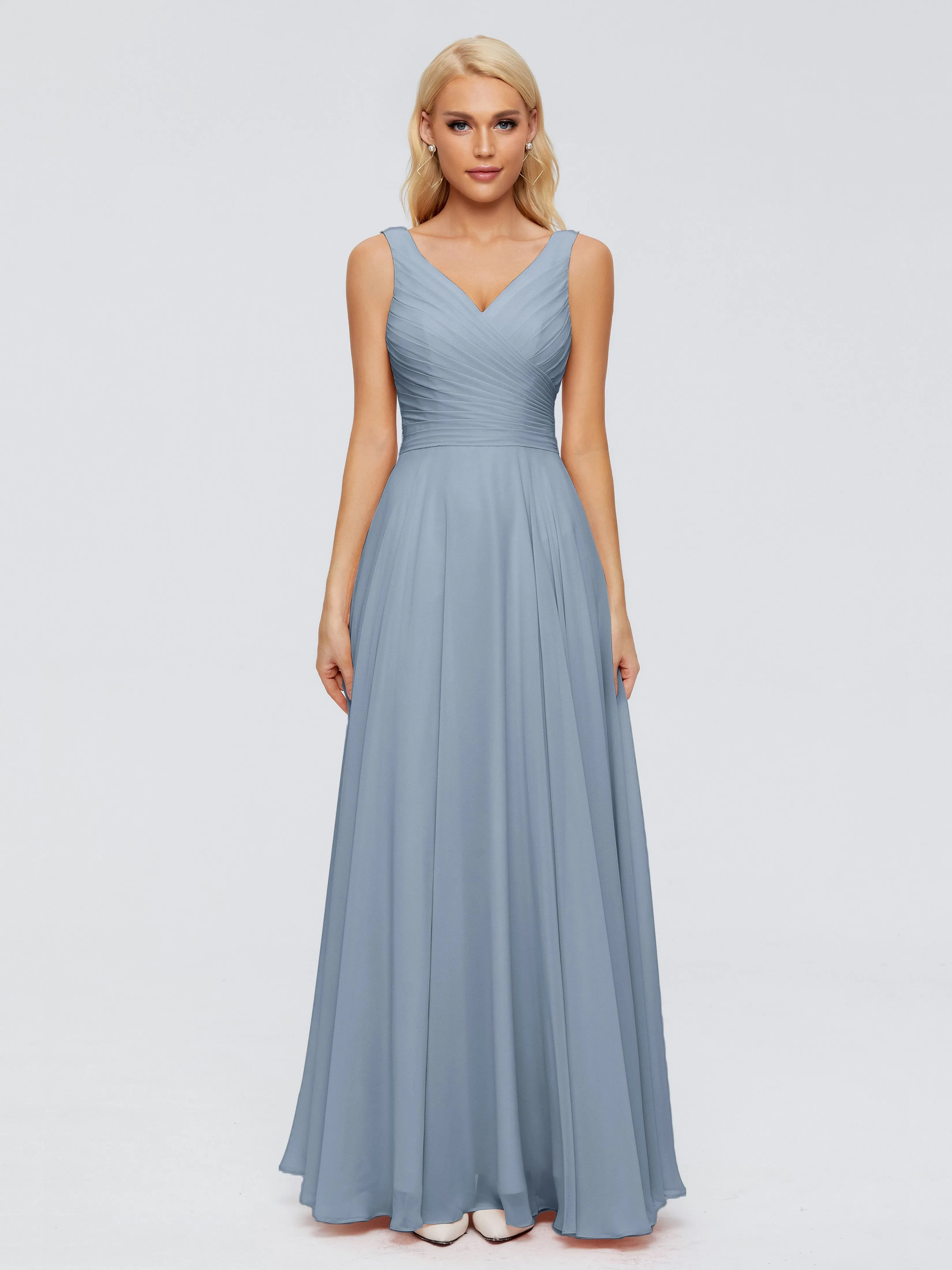 Ryleigh Flowy Chiffon Bridesmaid Dresses with Bow