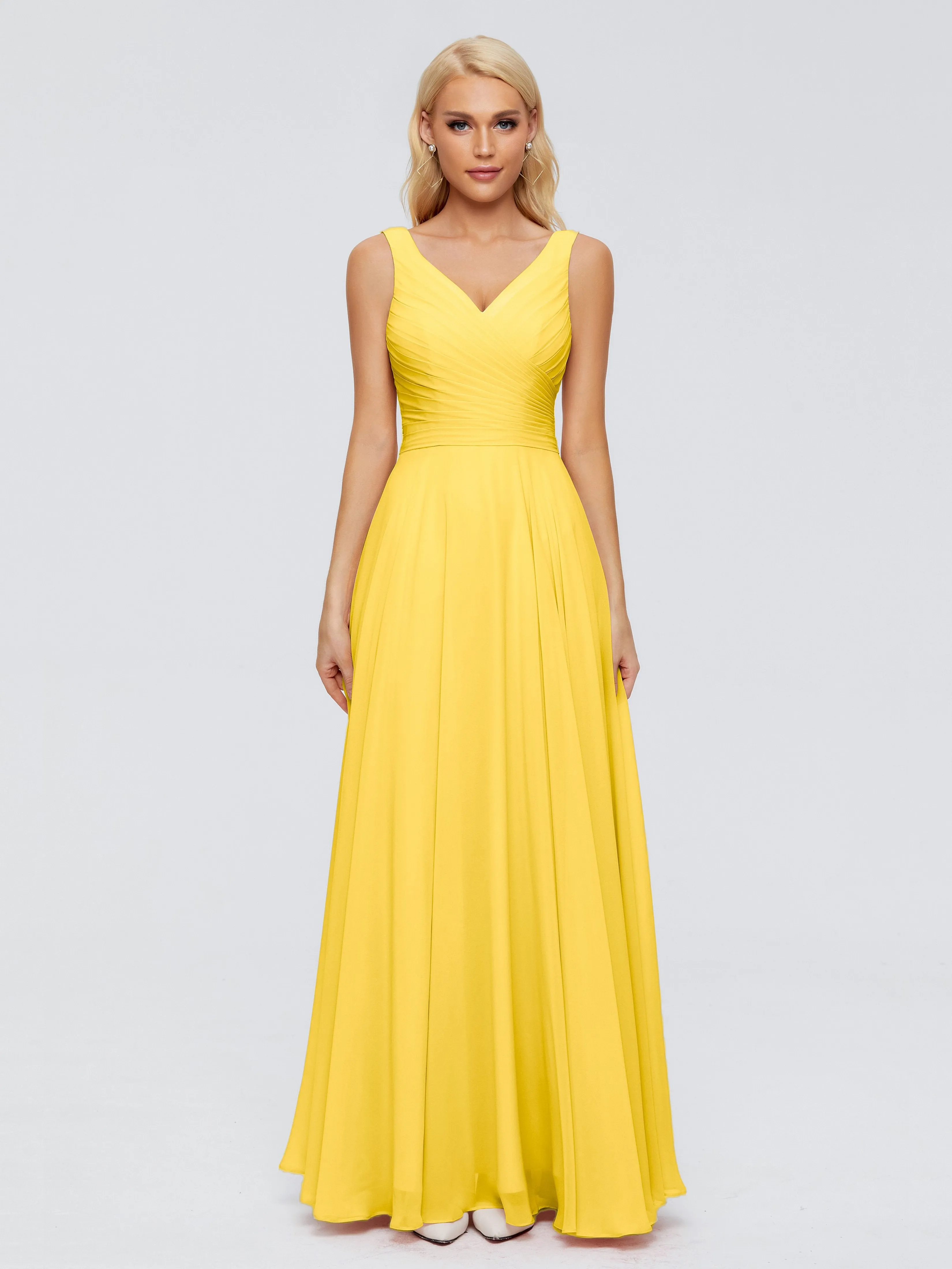 Ryleigh Flowy Chiffon Bridesmaid Dresses with Bow