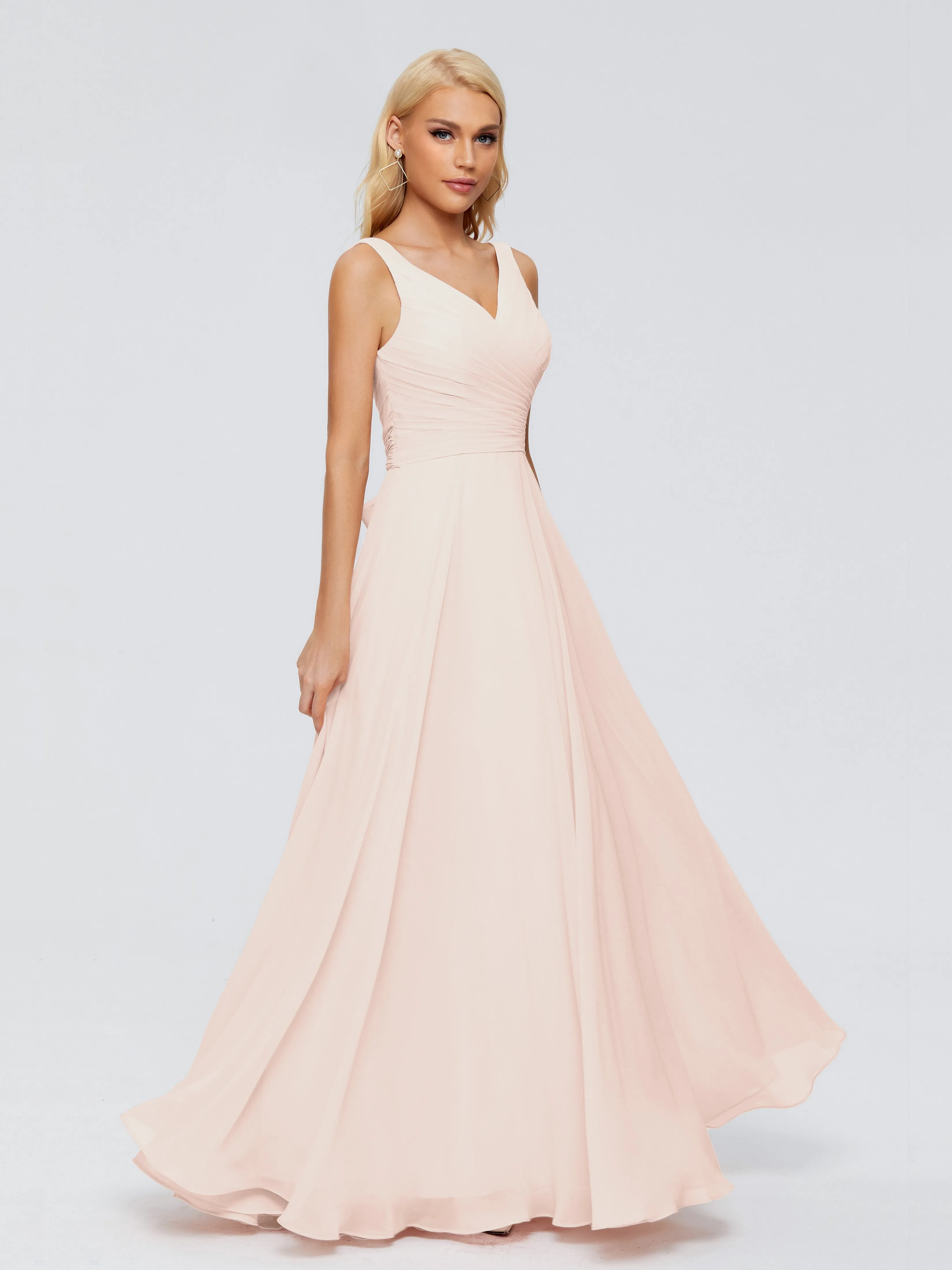 Ryleigh Flowy Chiffon Bridesmaid Dresses with Bow