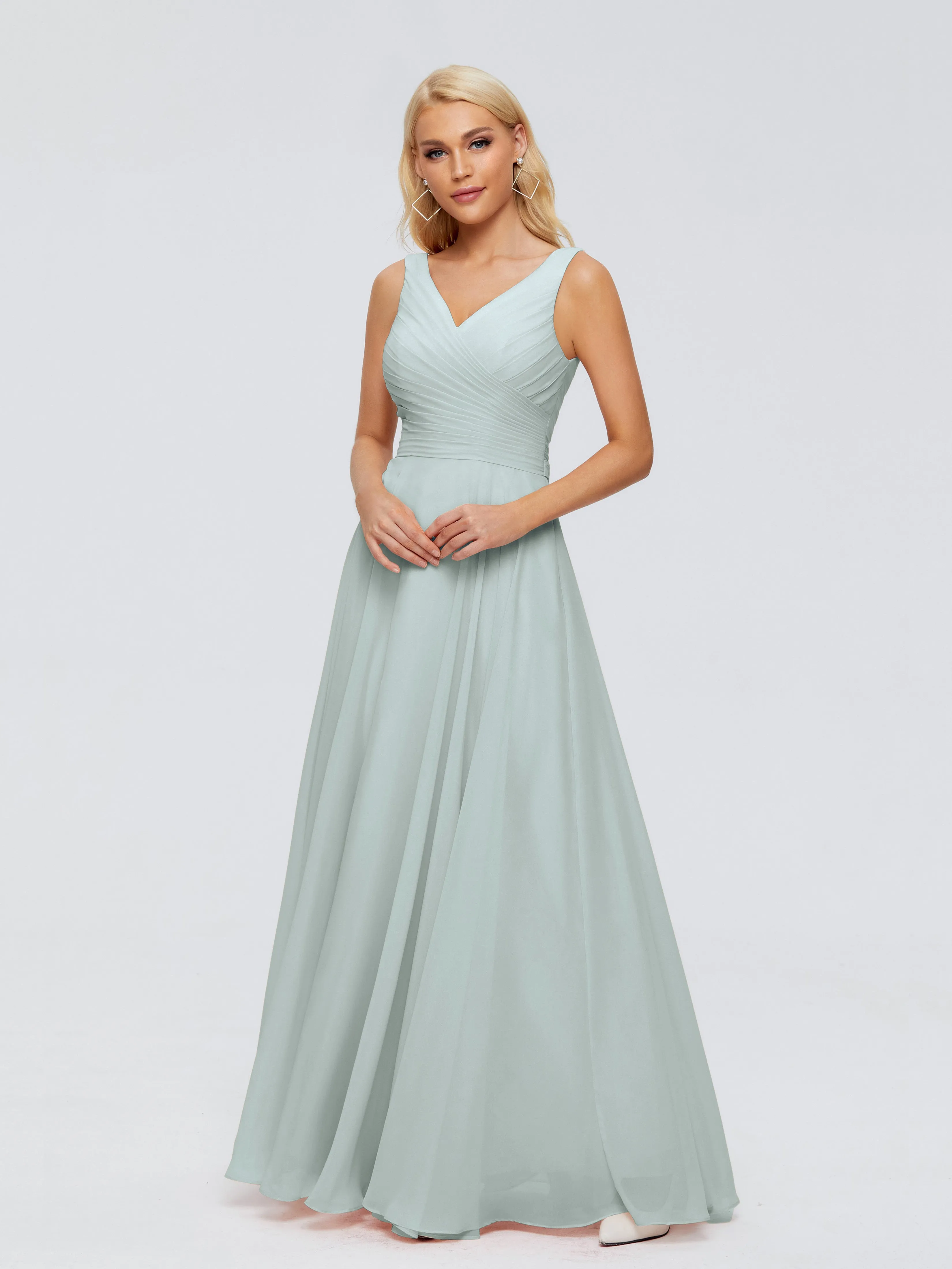 Ryleigh Flowy Chiffon Bridesmaid Dresses with Bow