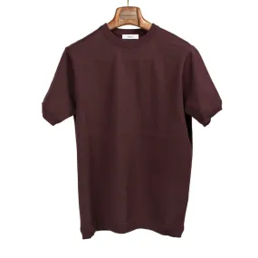 Short sleeve knit t-shirt in chocolate brown