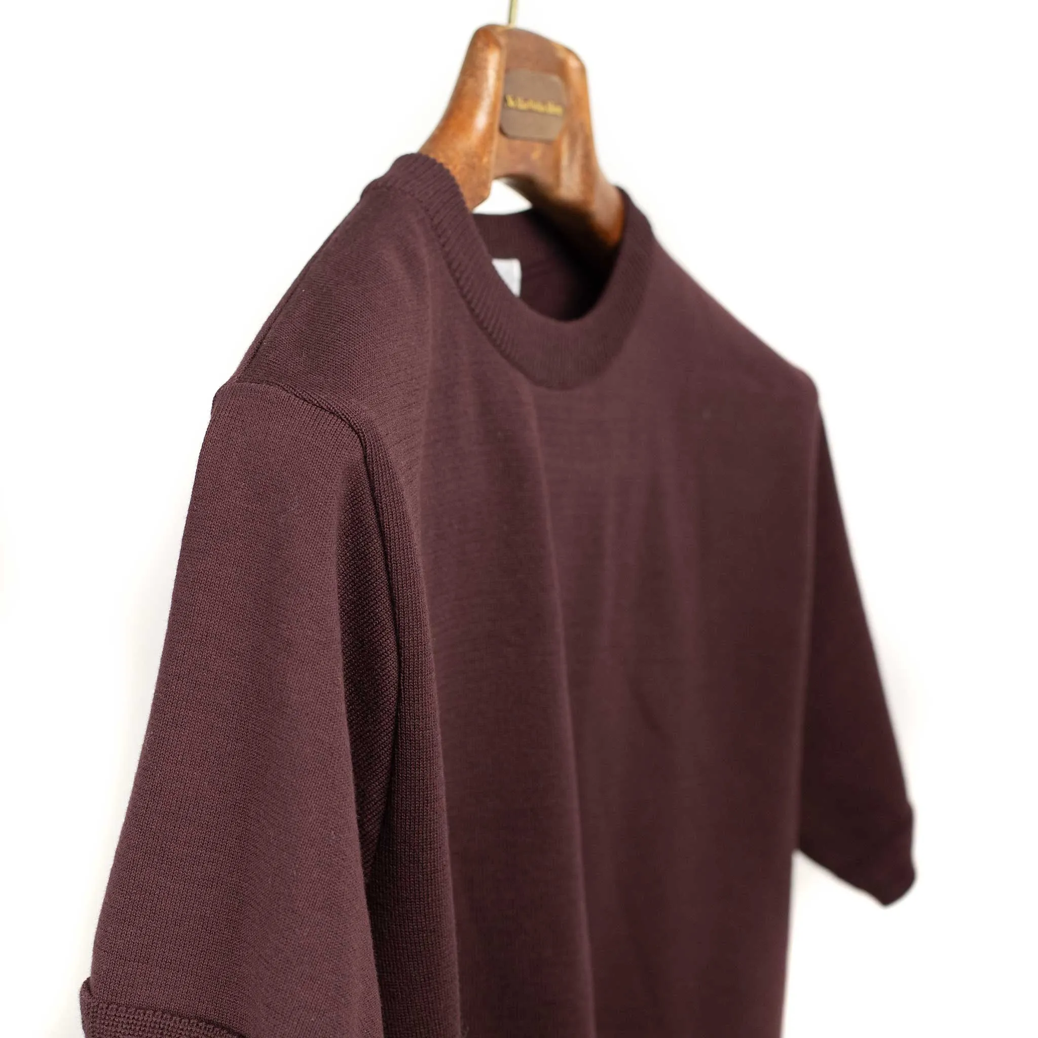 Short sleeve knit t-shirt in chocolate brown