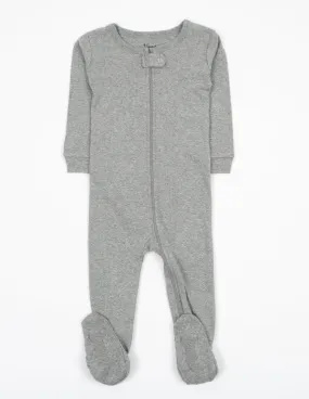 Solid Color Light Grey Footed Pajamas