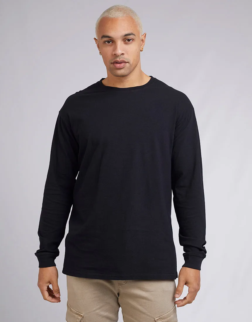 Standard Fit Linen Long Sleeve Black