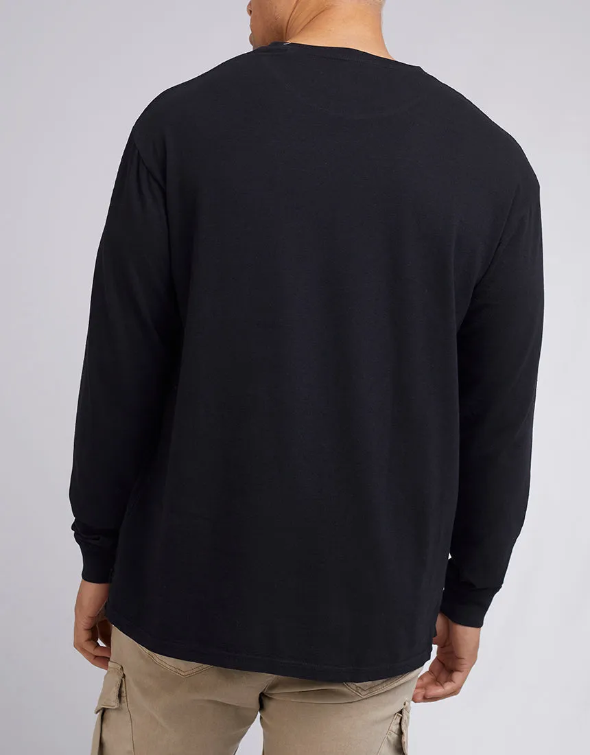 Standard Fit Linen Long Sleeve Black