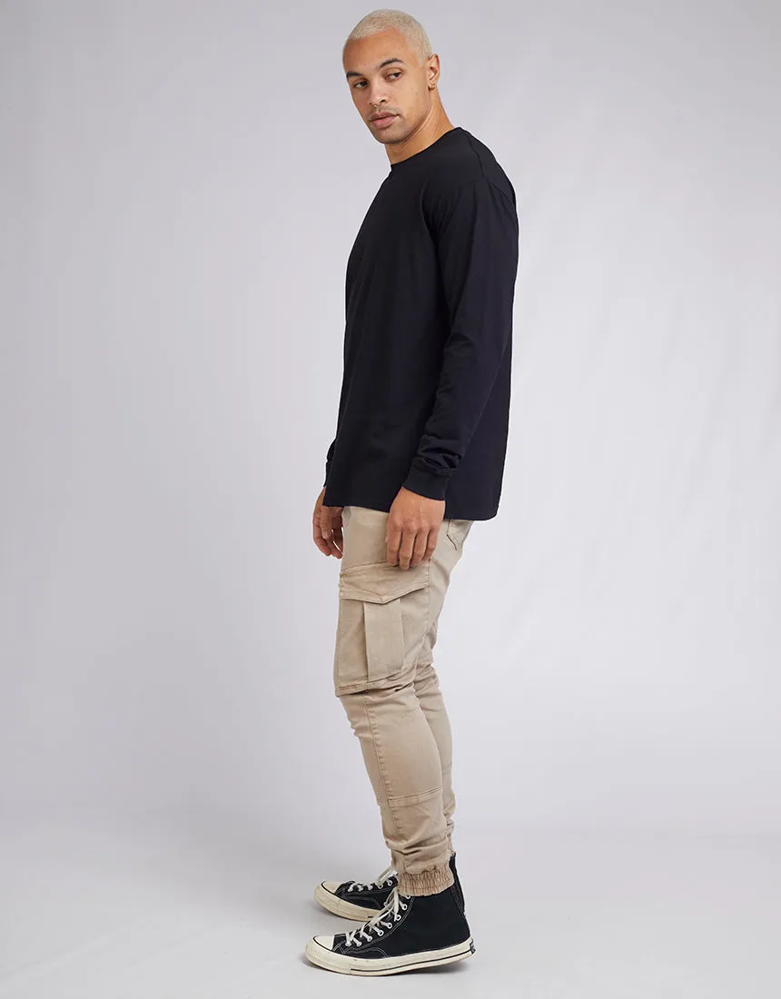 Standard Fit Linen Long Sleeve Black