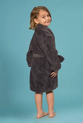 Velvety Soft Fleece Gray Robes for Boys