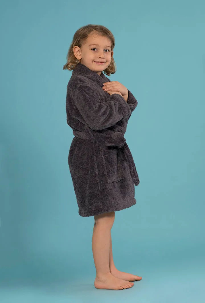 Velvety Soft Fleece Gray Robes for Boys