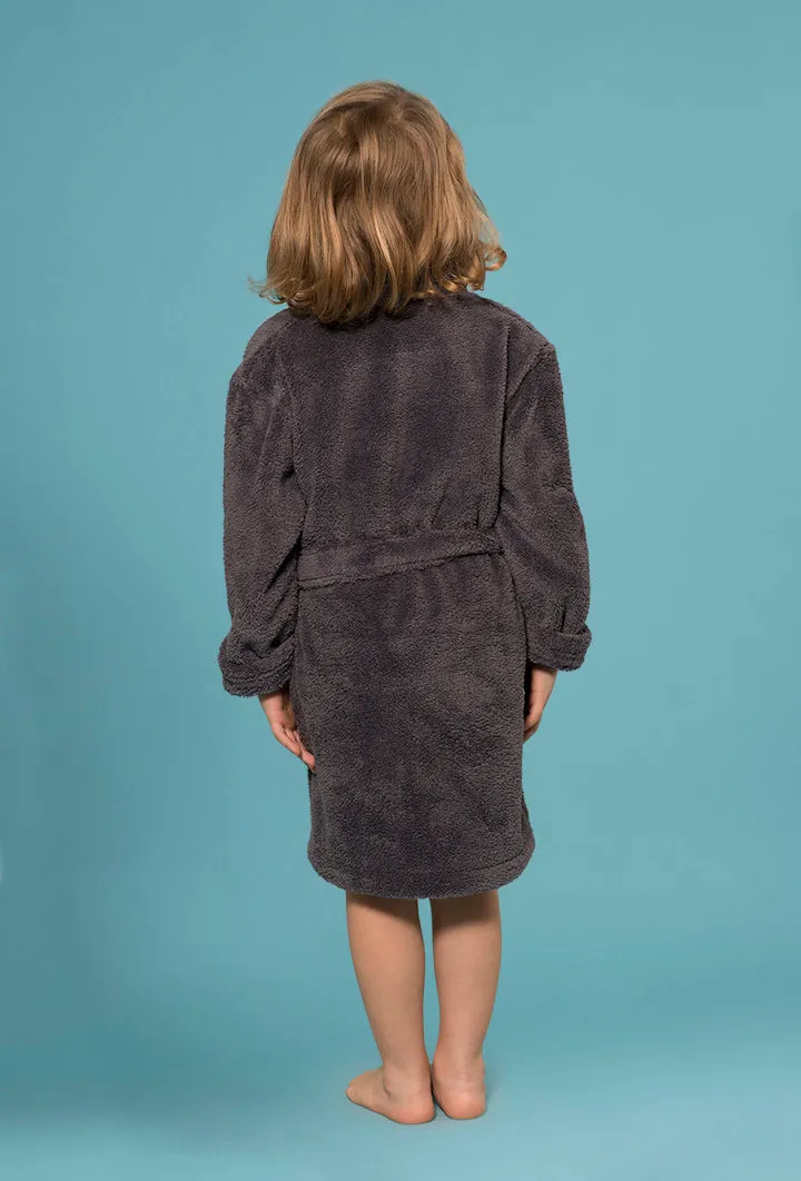 Velvety Soft Fleece Gray Robes for Boys